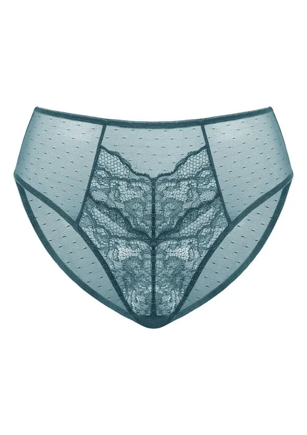 Enchante Lace Balsam Blue Bikini Underwear - HSIA