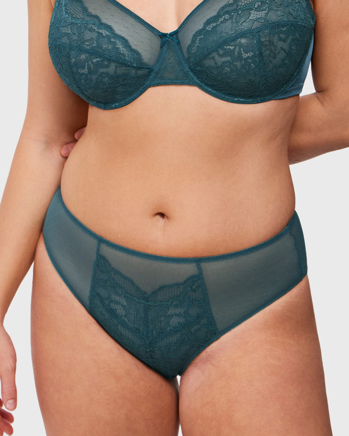 Enchante High-Rise Balsam Blue Lace Brief Underwear - HSIA