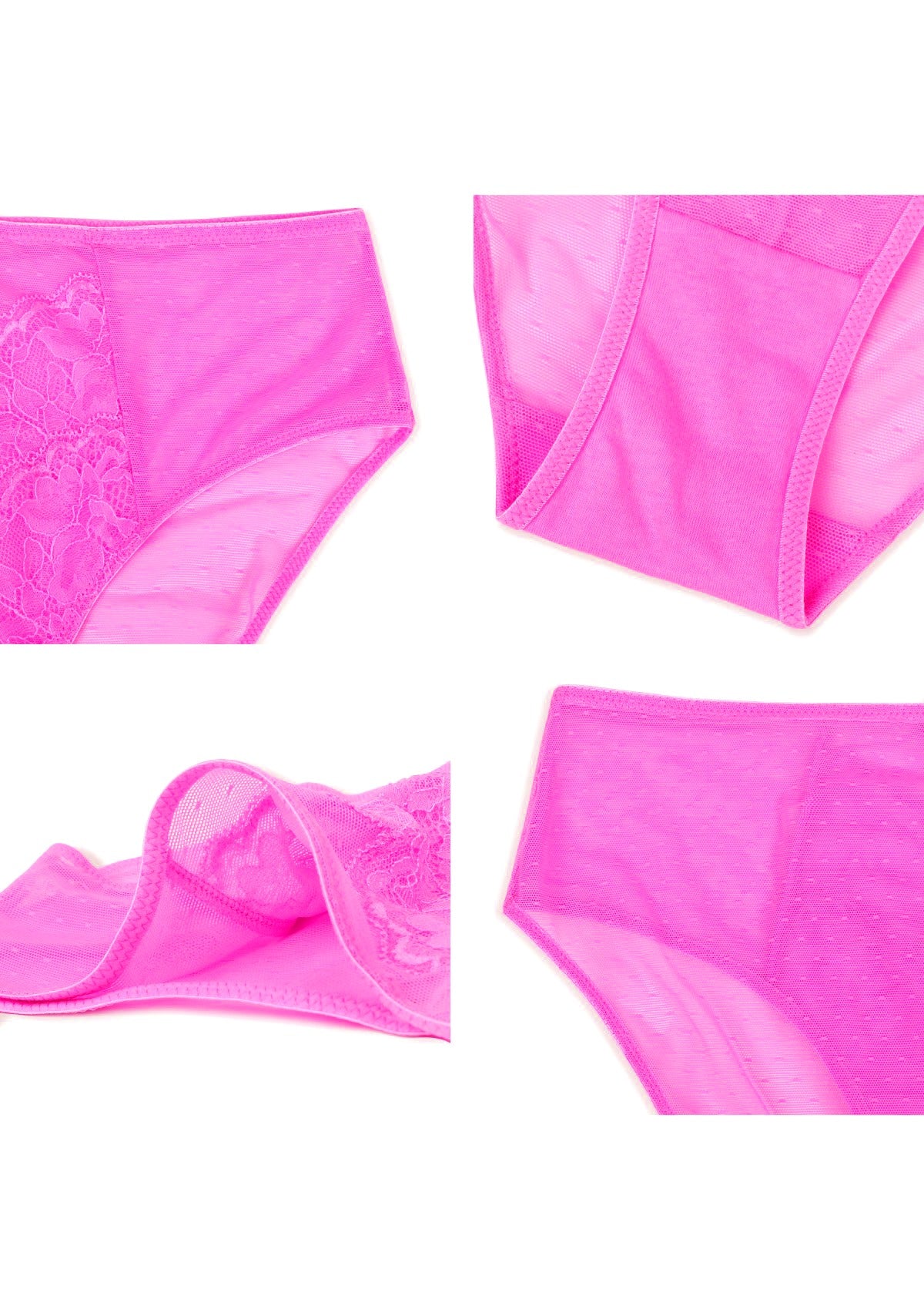Enchante High-Rise Barbie Pink Lace Brief Underwear - HSIA