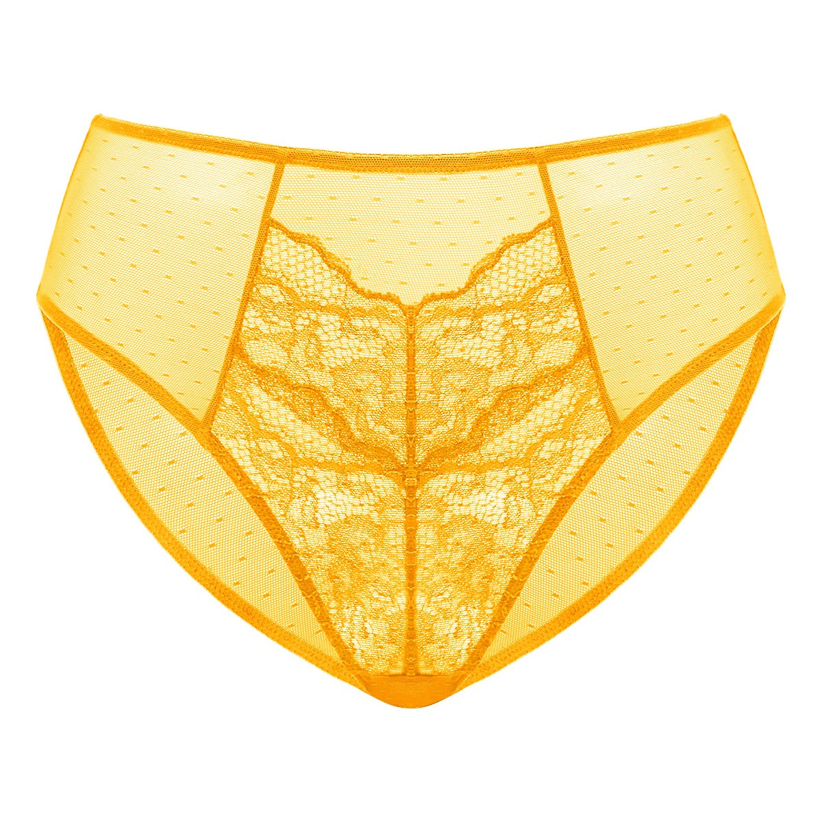 Enchante High-Rise Cadmium Yellow Lace Brief Underwear - HSIA