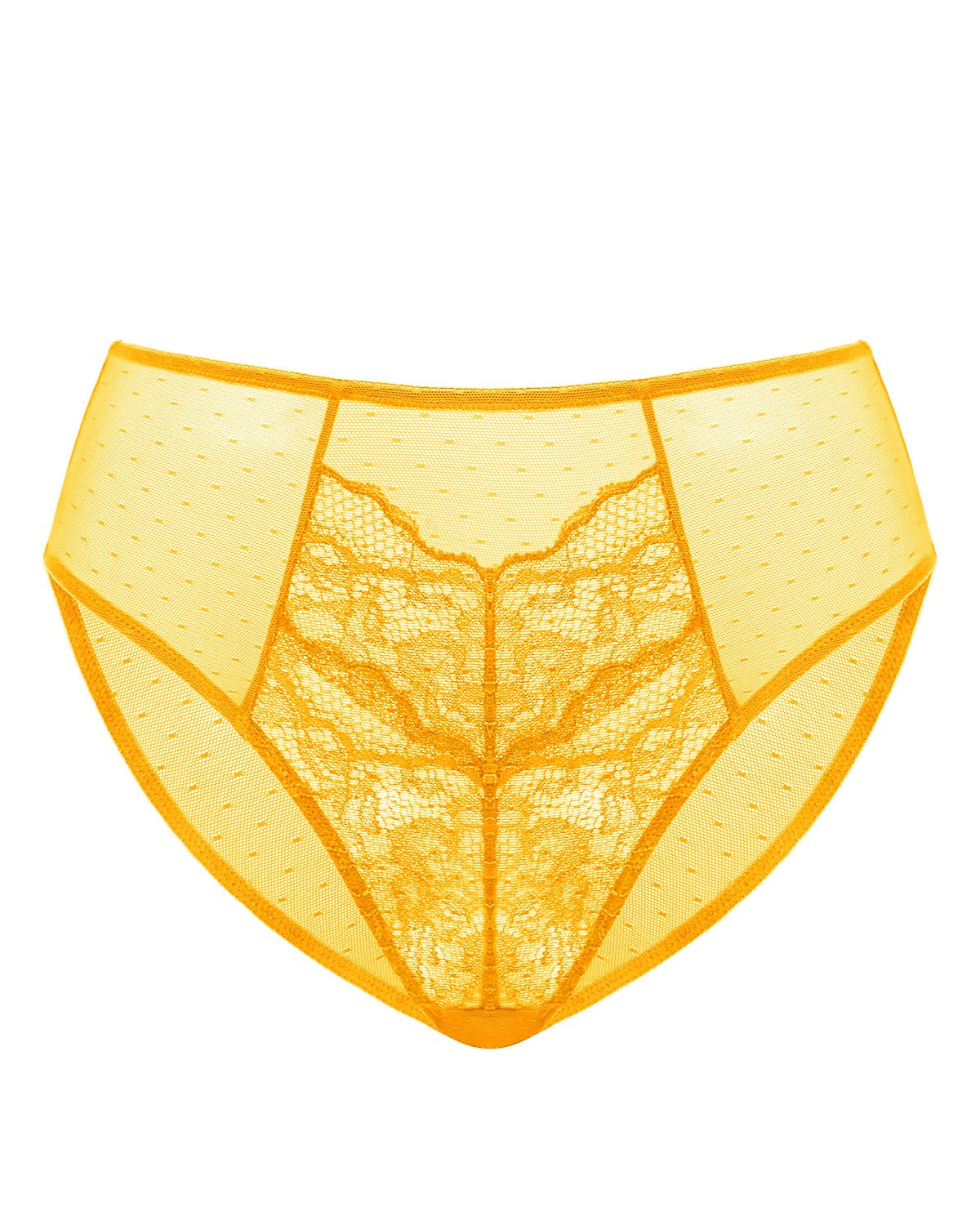 Enchante High-Rise Cadmium Yellow Lace Brief Underwear - HSIA