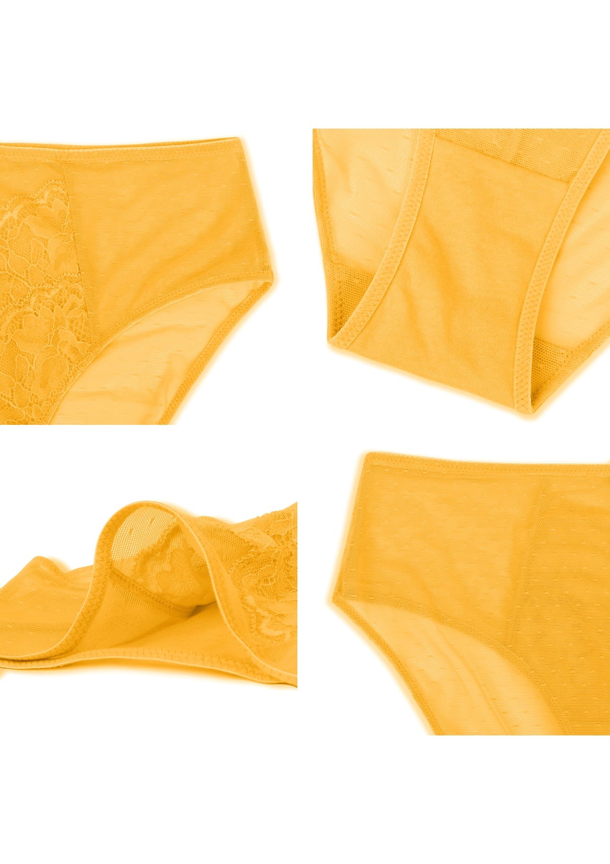 Enchante Lace Cadmium Yellow Bikini Underwear - HSIA