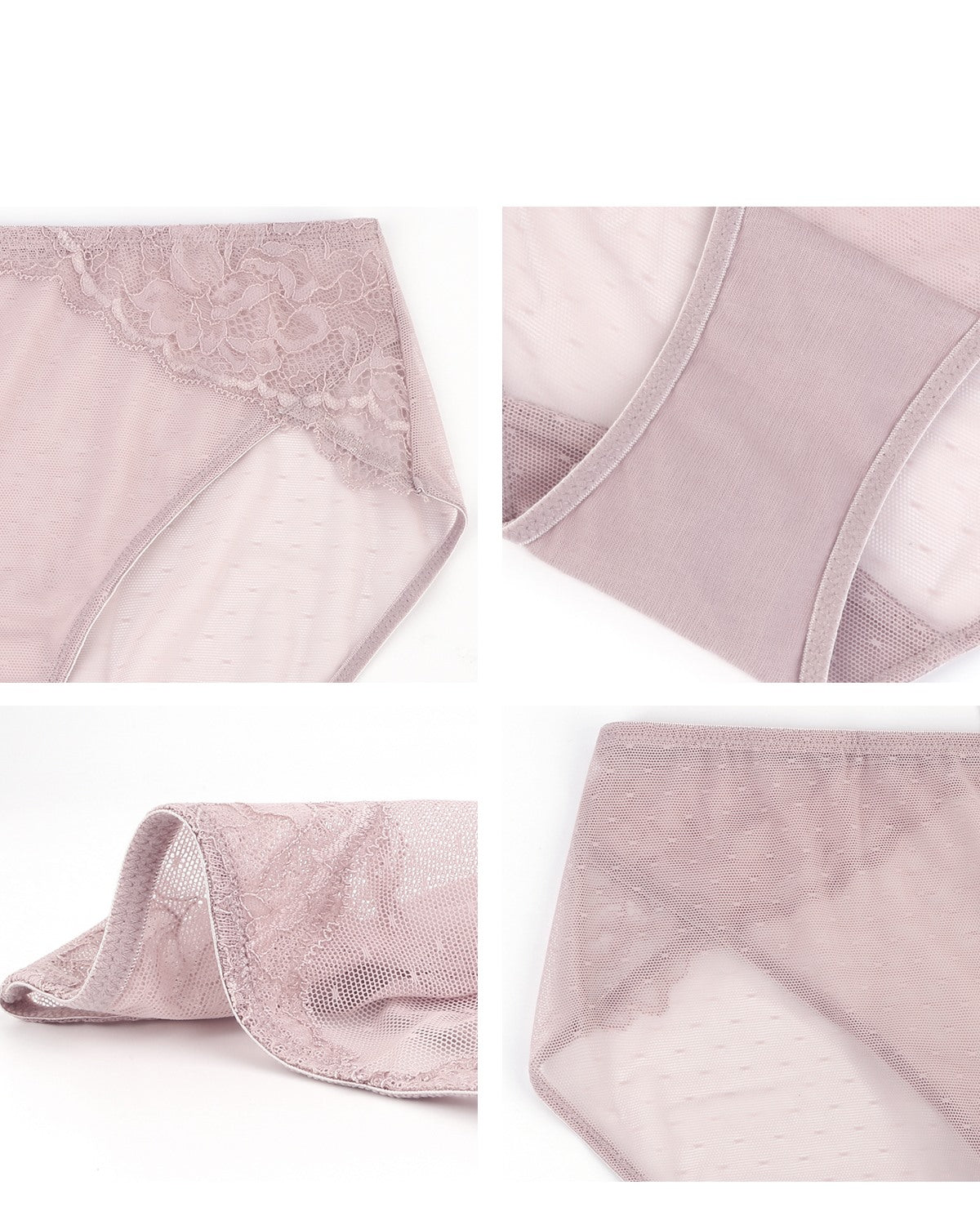 Enchante High-Rise Dark Pink Mesh Brief Underwear - HSIA