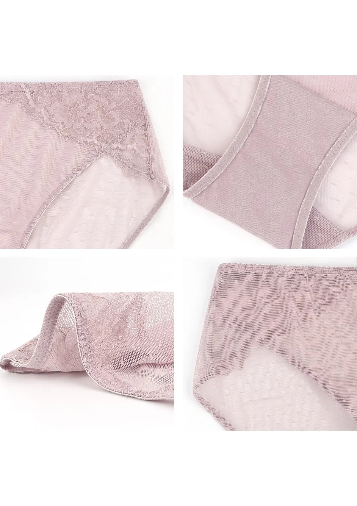 Enchante High-Rise Dark Pink Mesh Brief Underwear - HSIA