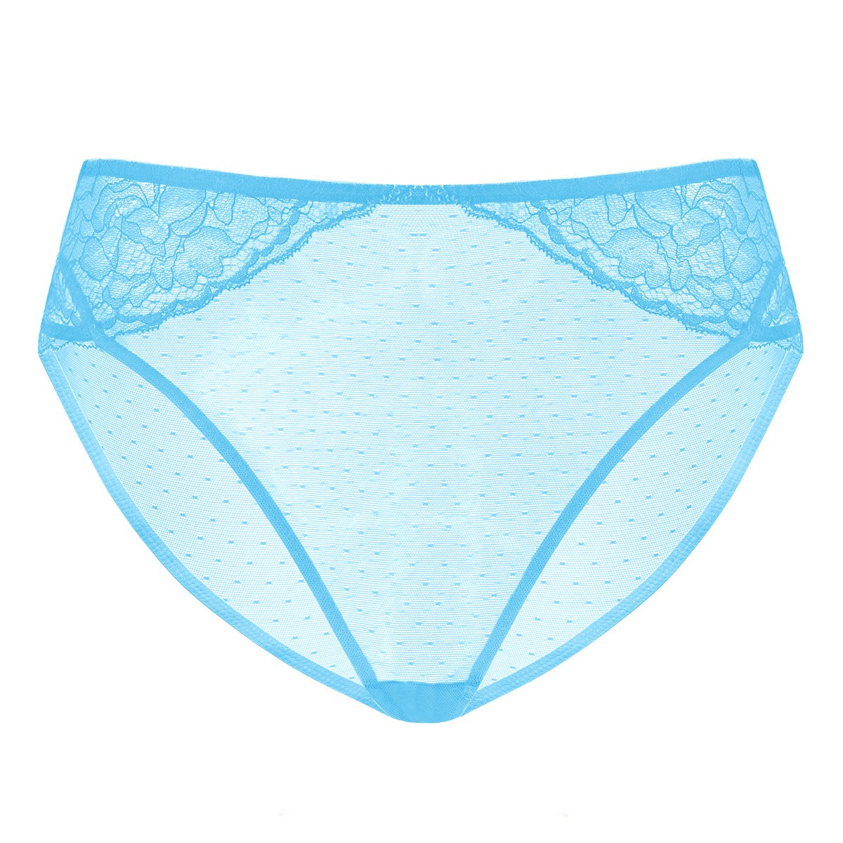 Enchante High-Rise Capri Blue Mesh Brief Underwear - HSIA
