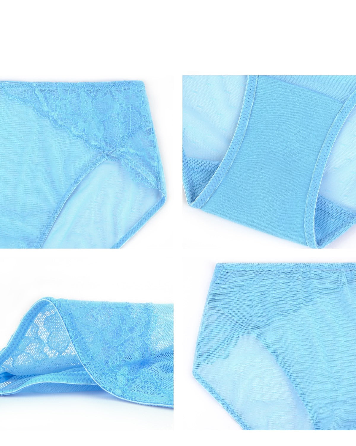 Enchante High-Rise Capri Blue Mesh Brief Underwear - HSIA