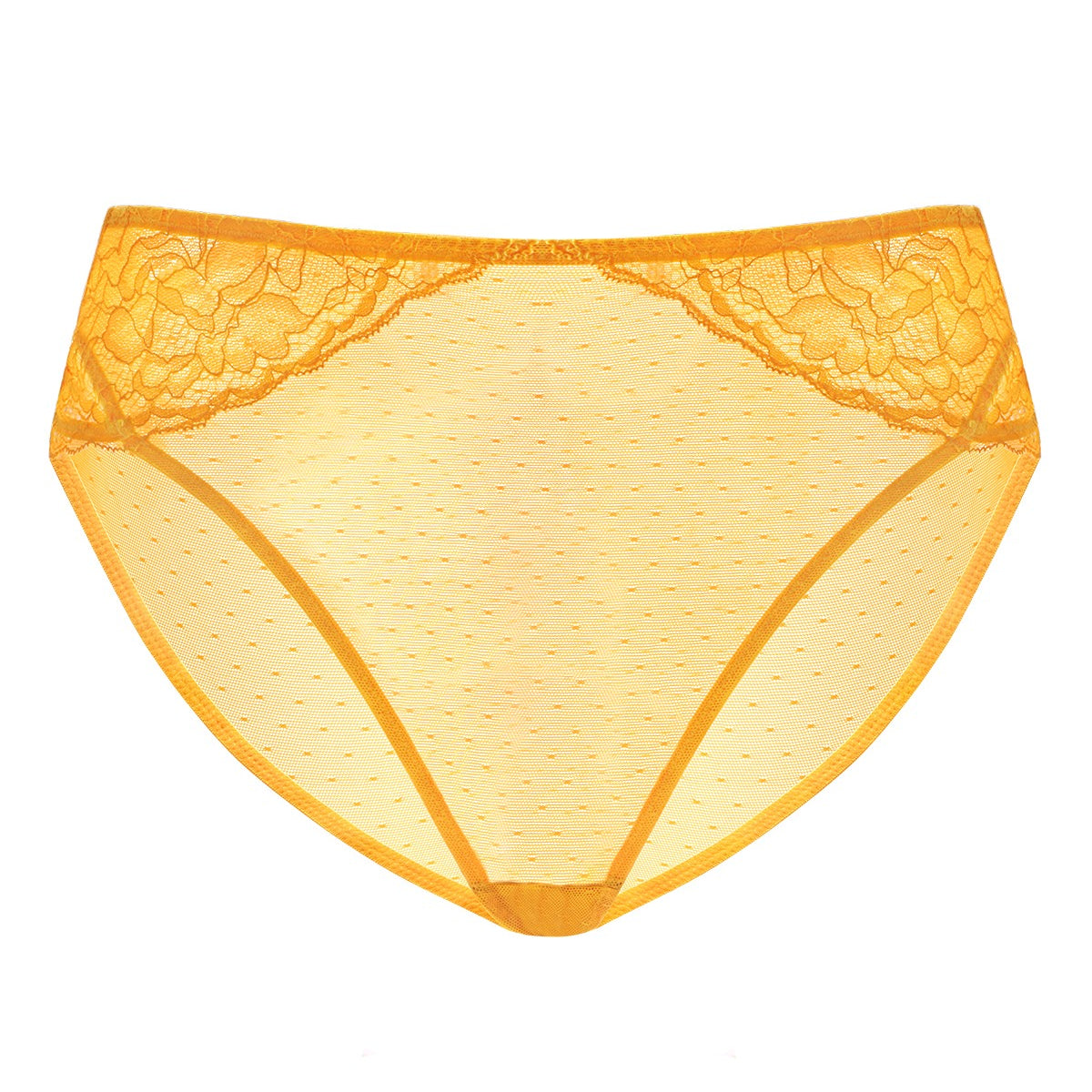 Enchante High-Rise Cadmium Yellow Mesh Brief Underwear - HSIA