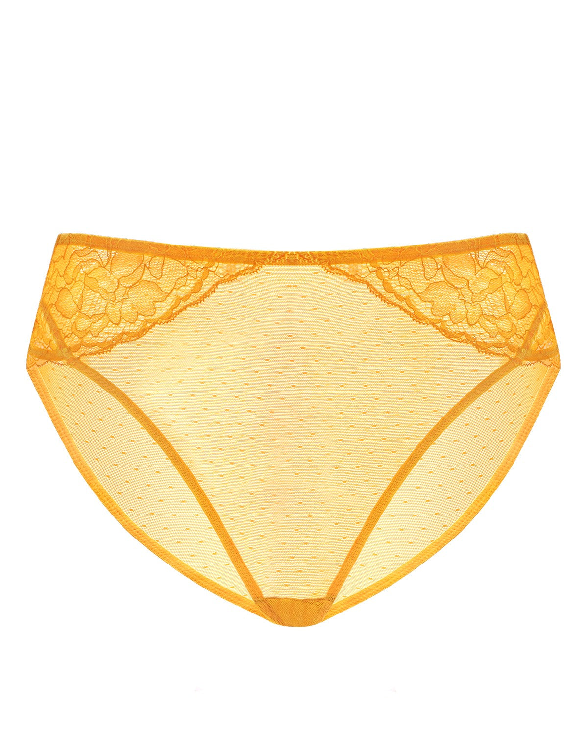 Enchante High-Rise Cadmium Yellow Mesh Brief Underwear - HSIA
