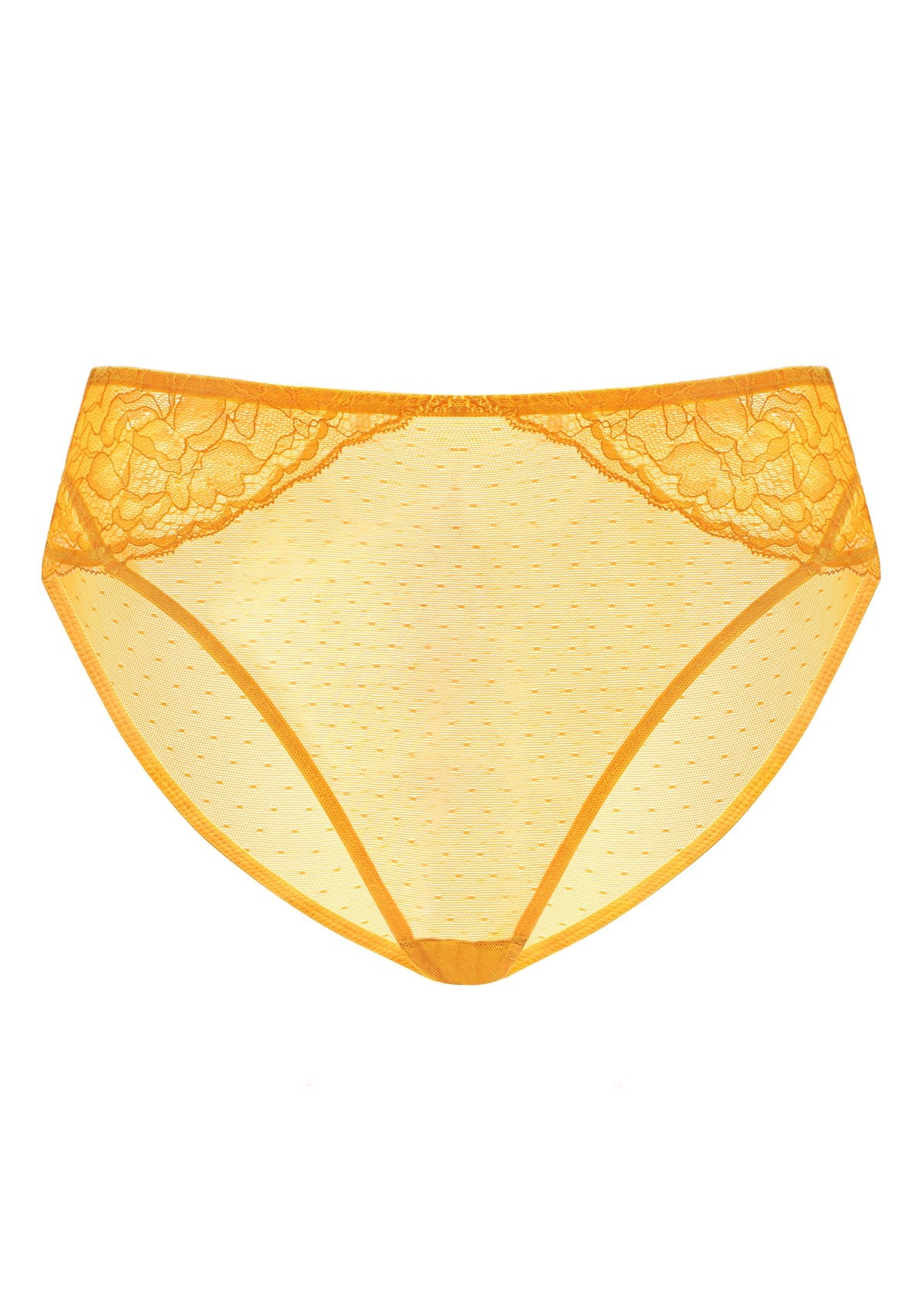 Enchante High-Rise Cadmium Yellow Mesh Brief Underwear - HSIA