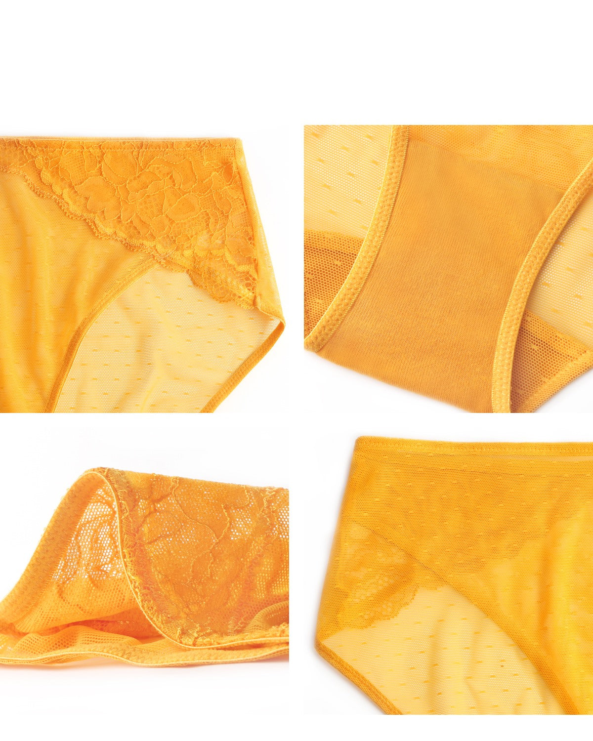 Enchante High-Rise Cadmium Yellow Mesh Brief Underwear - HSIA