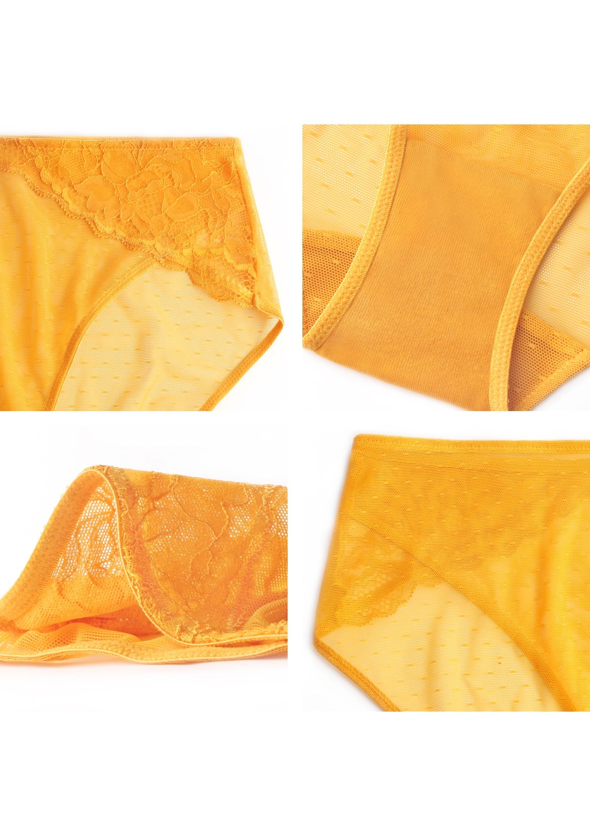 Enchante High-Rise Cadmium Yellow Mesh Brief Underwear - HSIA