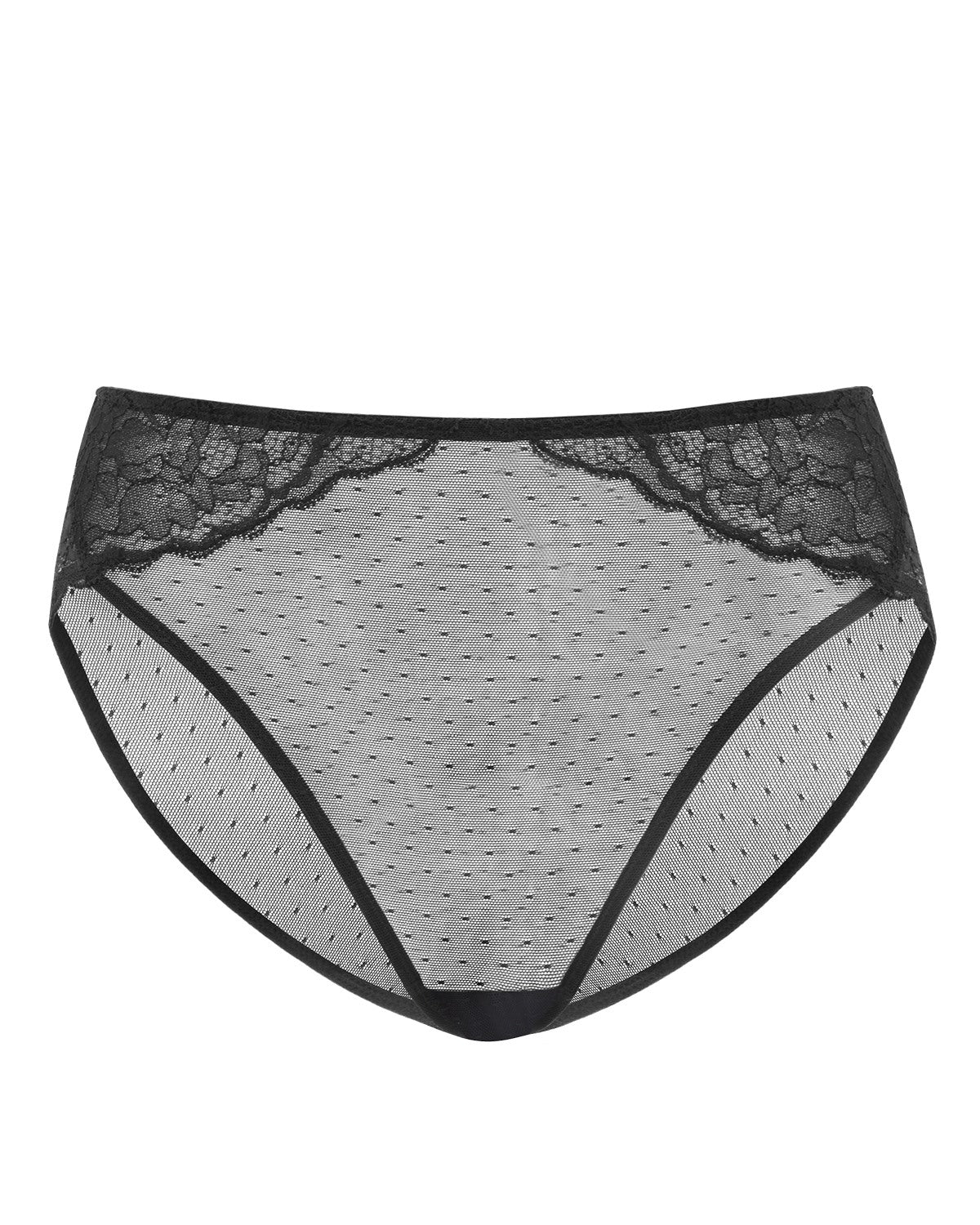 Enchante High-Rise Black Mesh Brief Underwear - HSIA