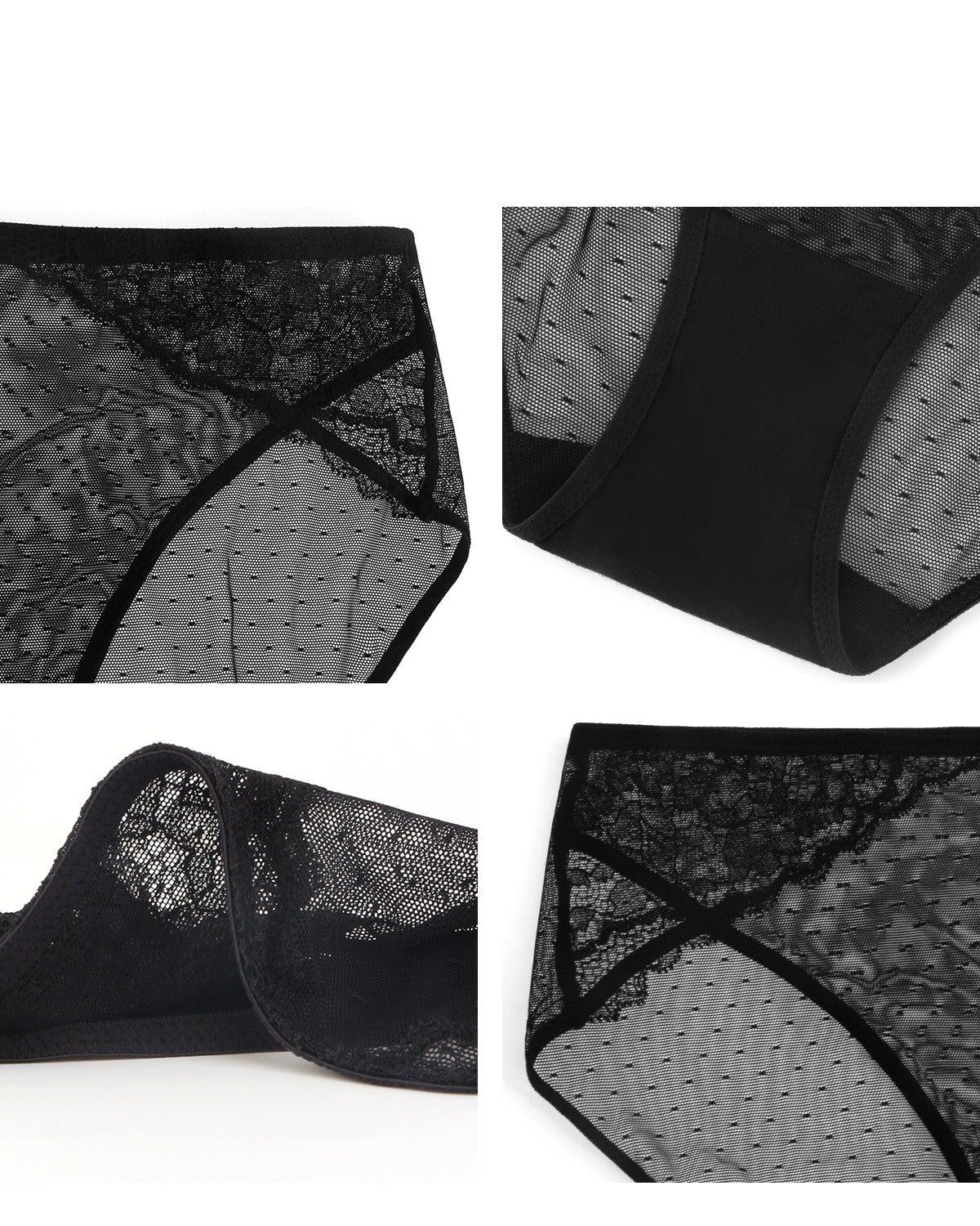 Enchante High-Rise Black Mesh Brief Underwear - HSIA