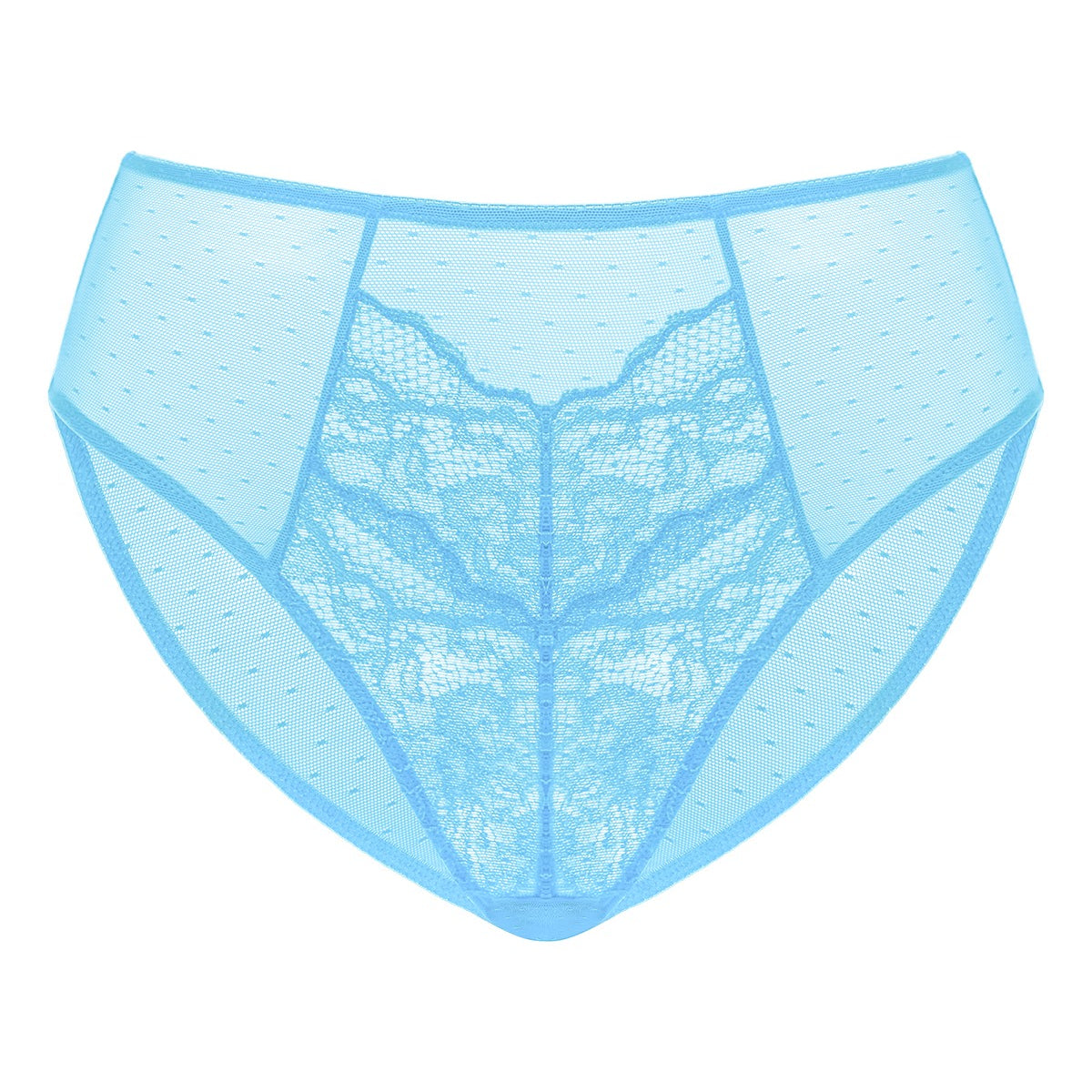 Enchante High-Rise Capri Blue Lace Brief Underwear - HSIA