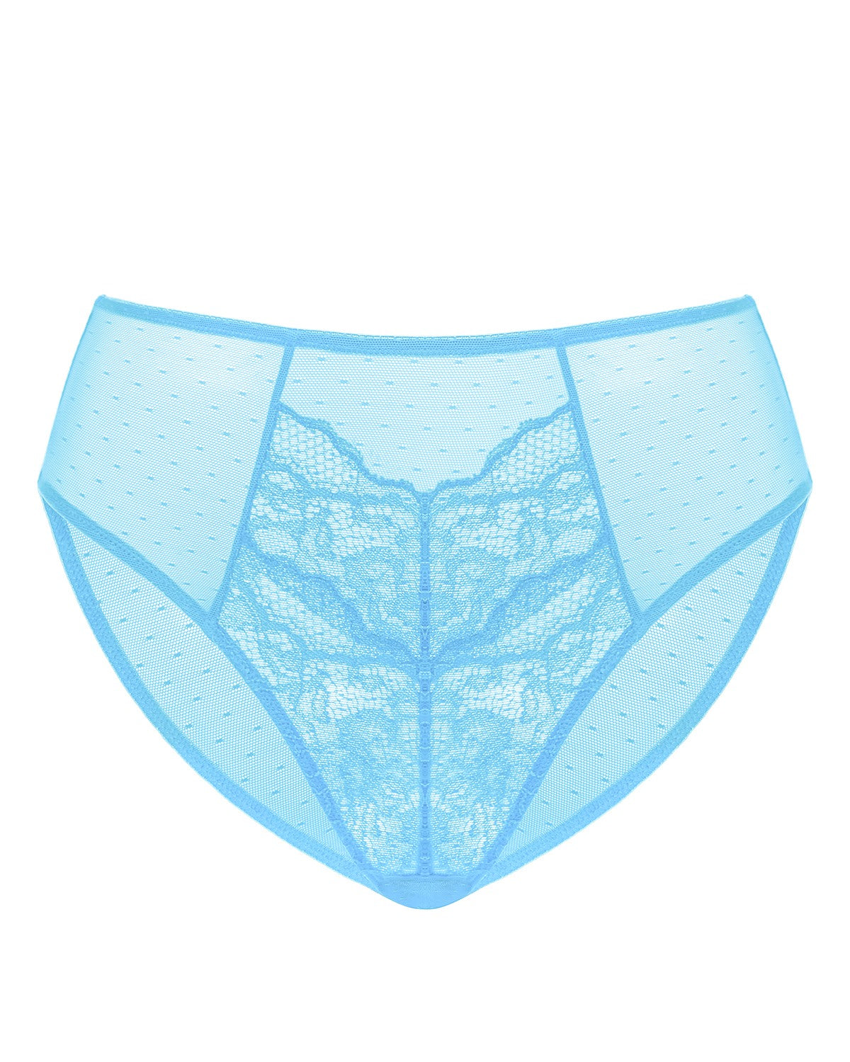 Enchante High-Rise Capri Blue Lace Brief Underwear - HSIA