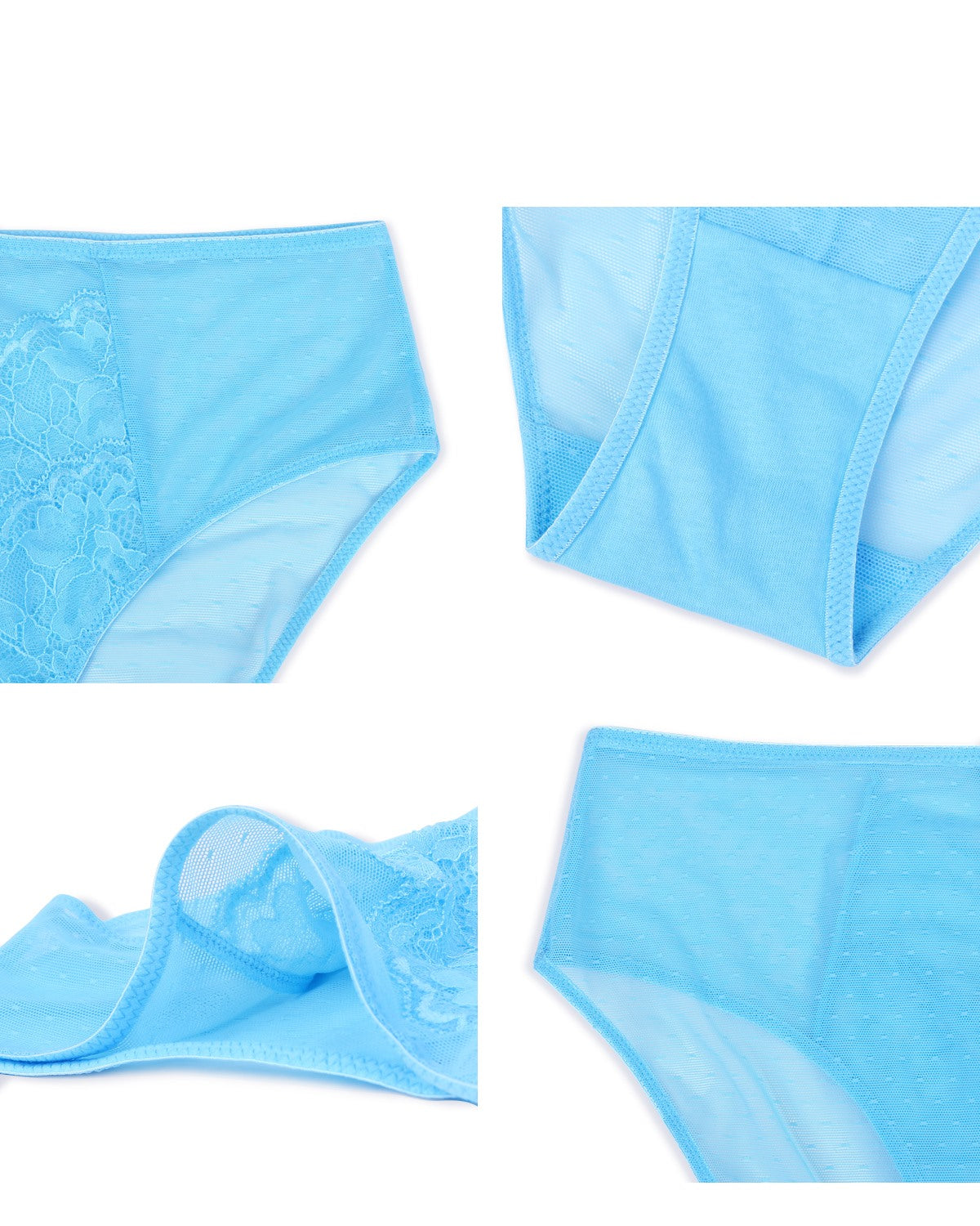 Enchante High-Rise Capri Blue Lace Brief Underwear - HSIA