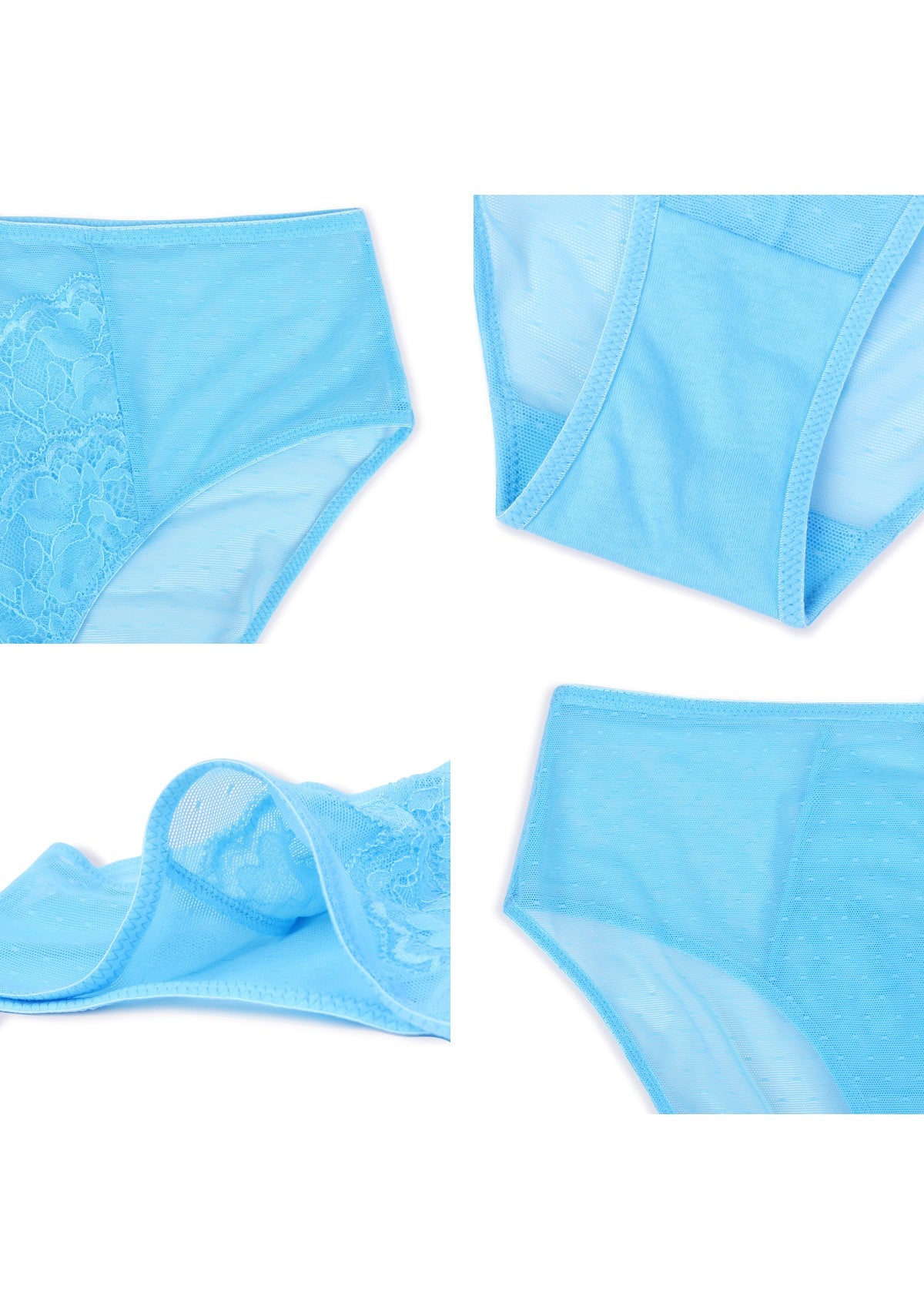 Enchante High-Rise Capri Blue Lace Brief Underwear - HSIA
