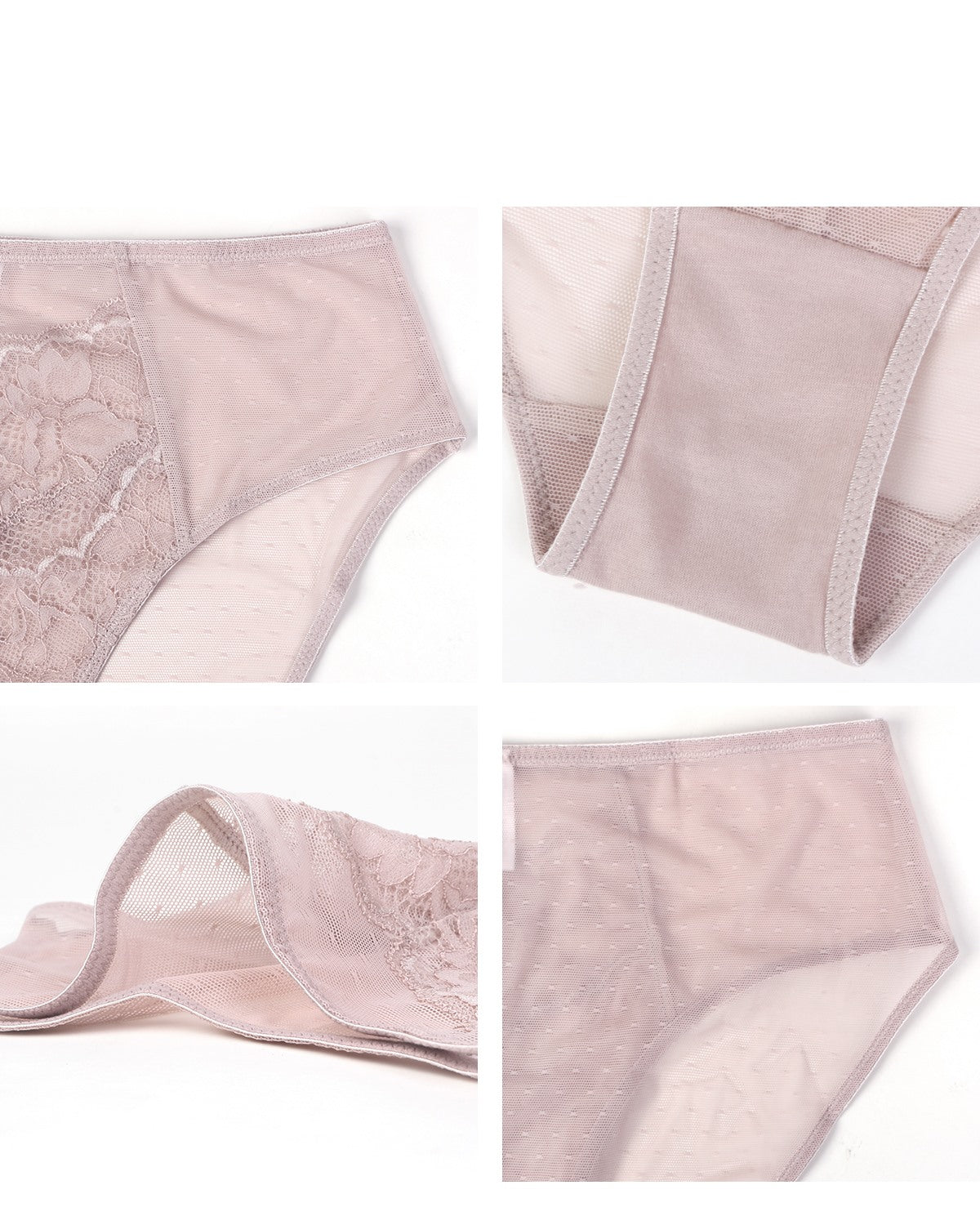 Enchante High-Rise Dark Pink Lace Brief Underwear - HSIA
