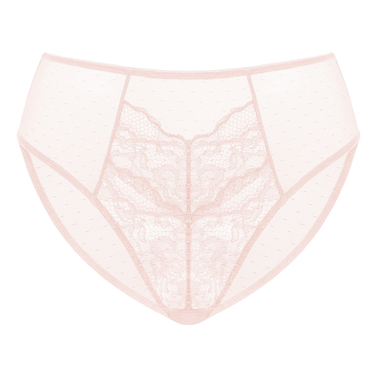 Enchante High-Rise Dusty Peach Lace Brief Underwear - HSIA