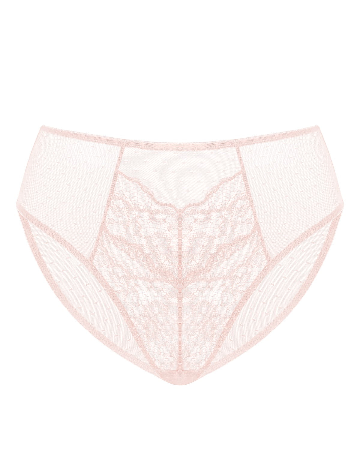 Enchante High-Rise Dusty Peach Lace Brief Underwear - HSIA