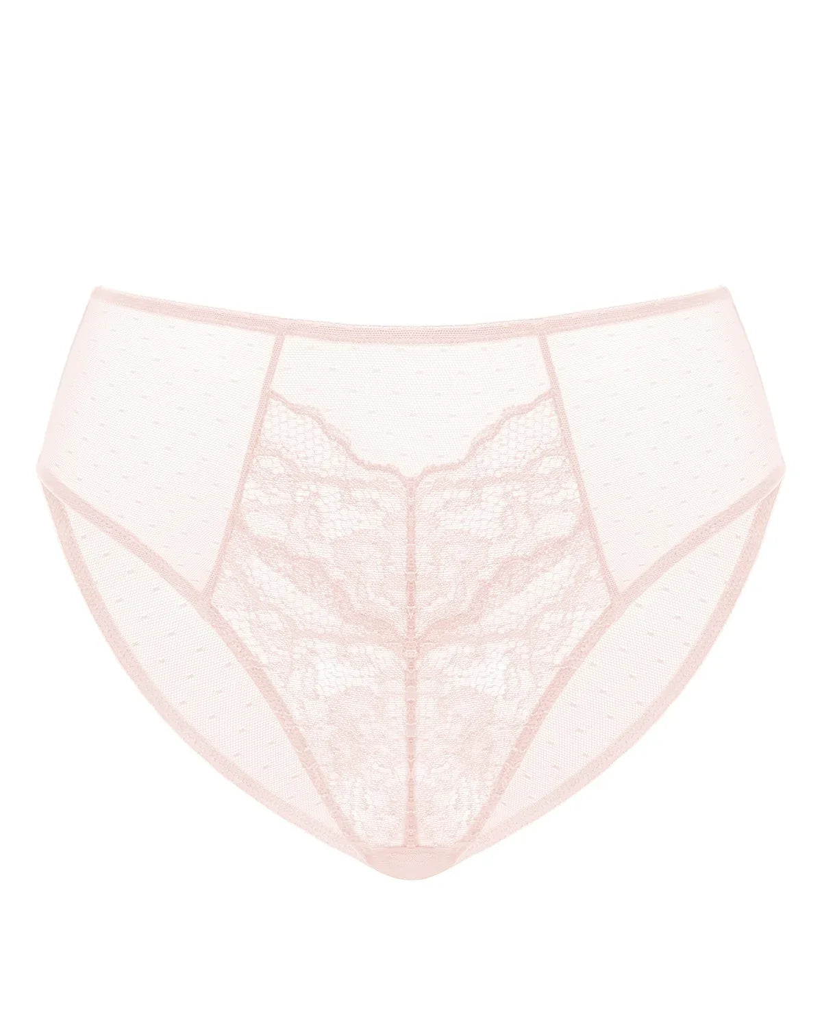Enchante High-Rise Dusty Peach Lace Brief Underwear - HSIA