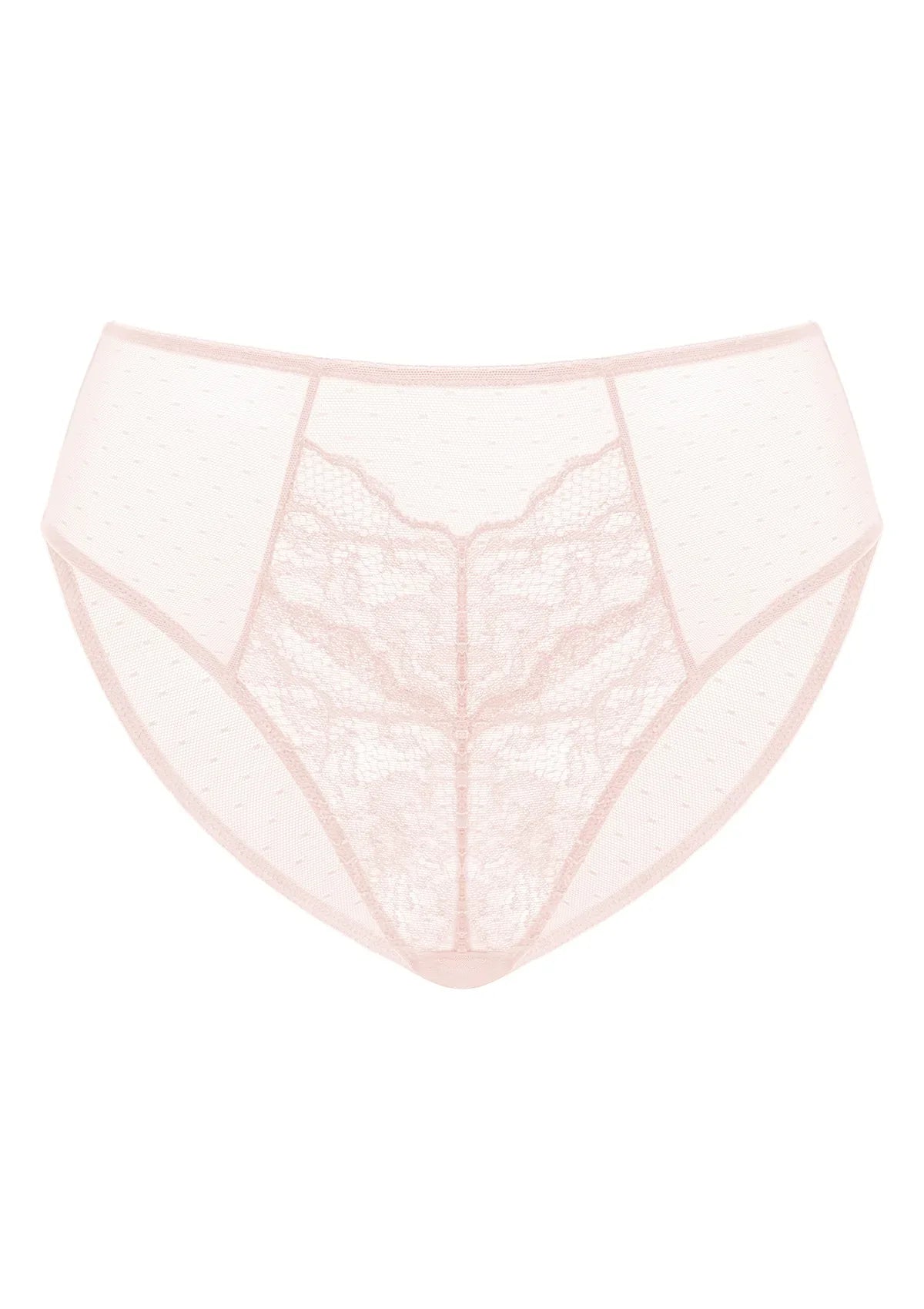 Enchante High-Rise Dusty Peach Lace Brief Underwear - HSIA