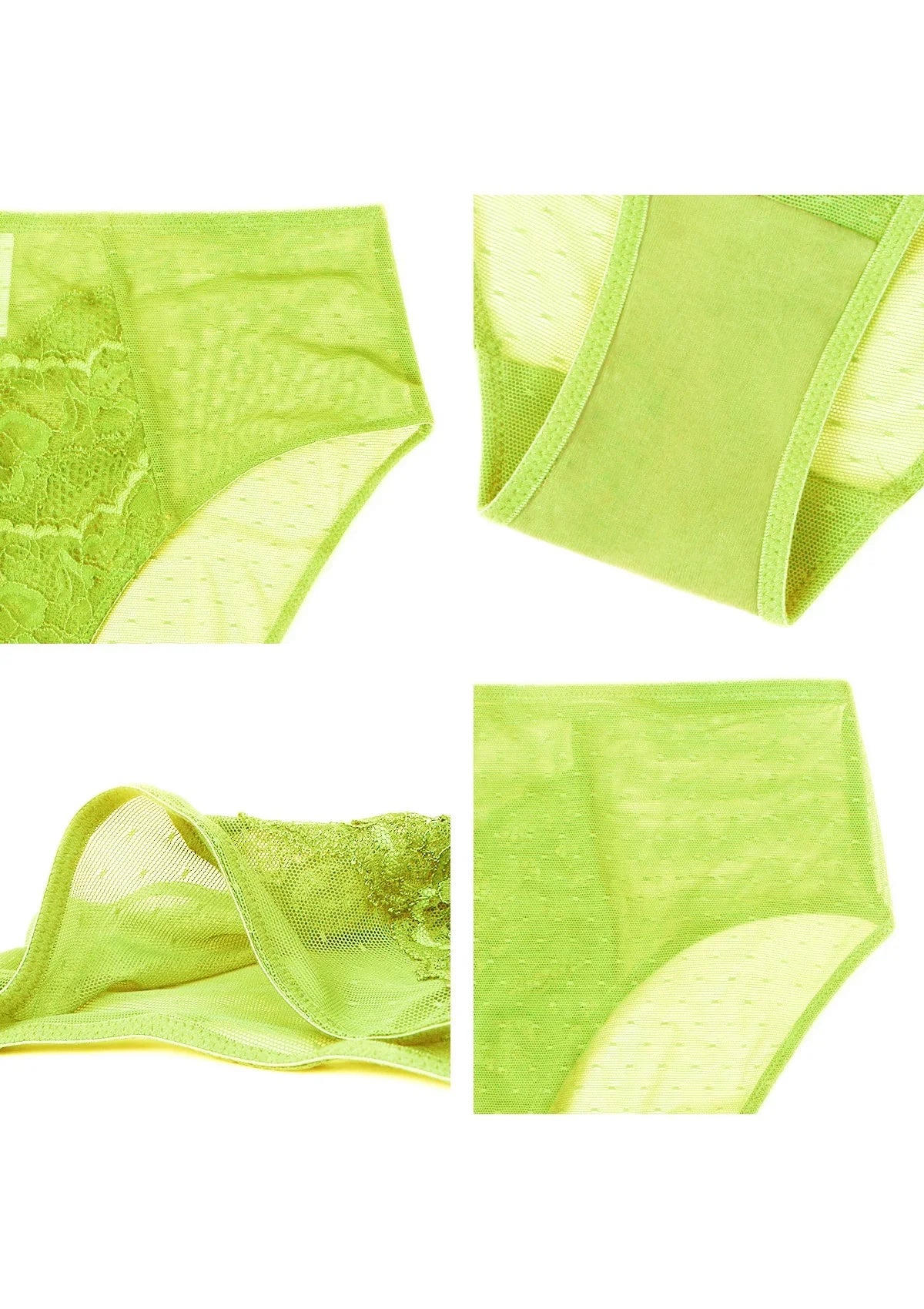 Enchante High-Rise Lime Green Lace Brief Underwear - HSIA