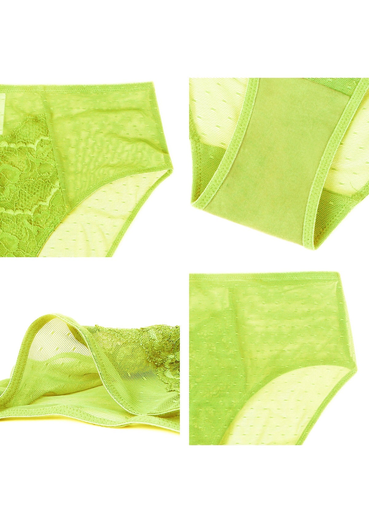 Enchante High-Rise Lime Green Lace Brief Underwear - HSIA