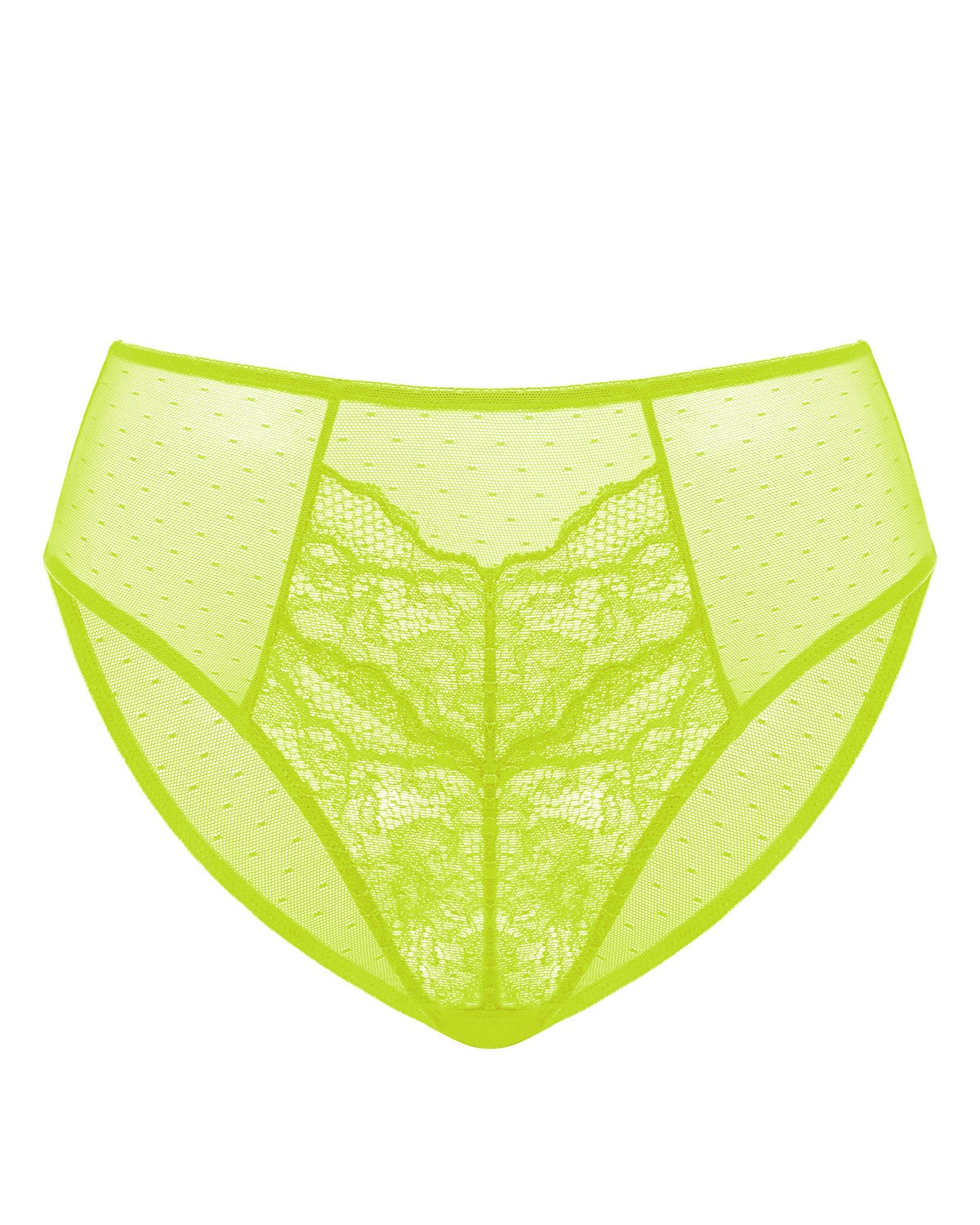 Enchante High-Rise Lime Green Lace Brief Underwear - HSIA
