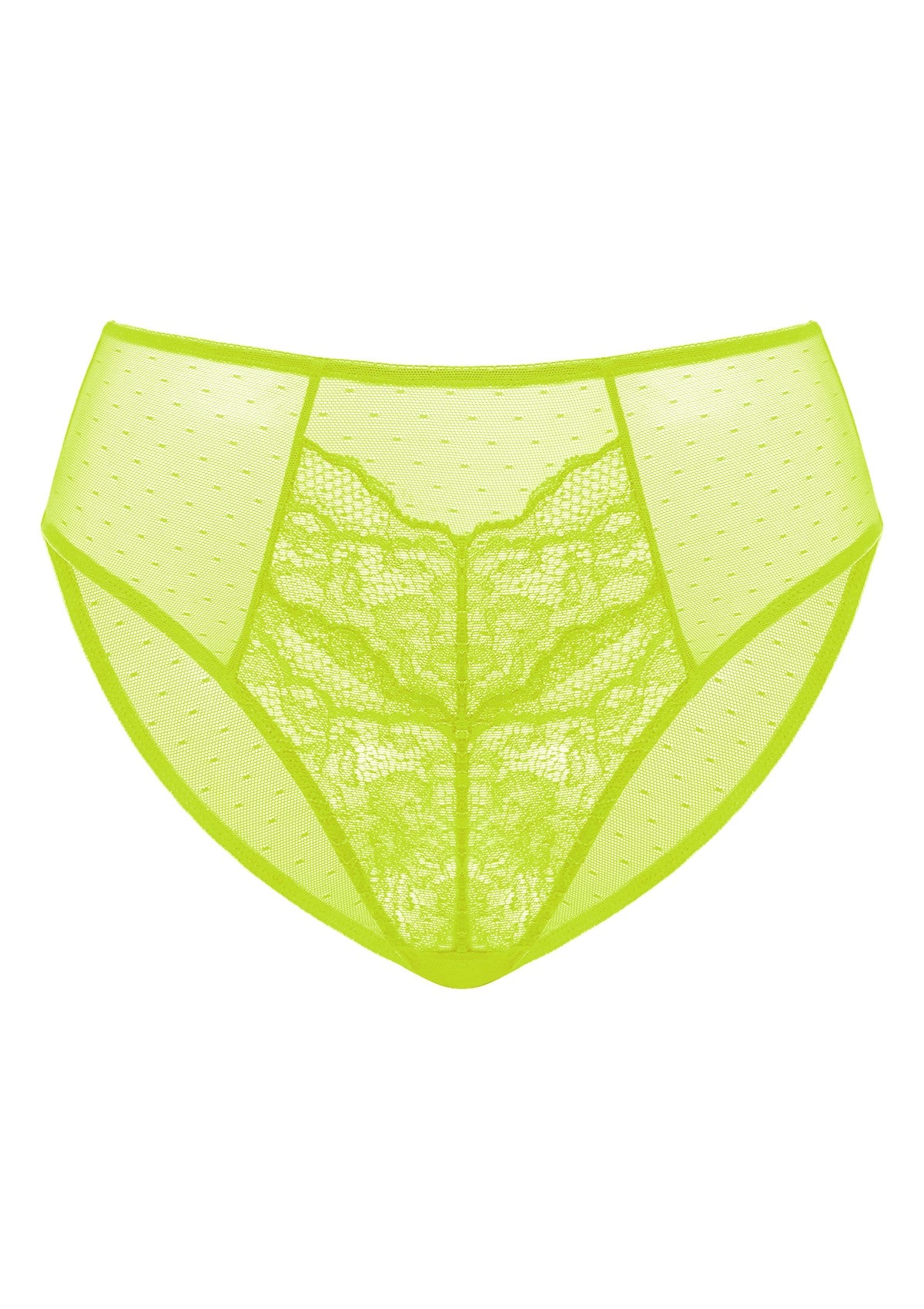 Enchante High-Rise Lime Green Lace Brief Underwear - HSIA
