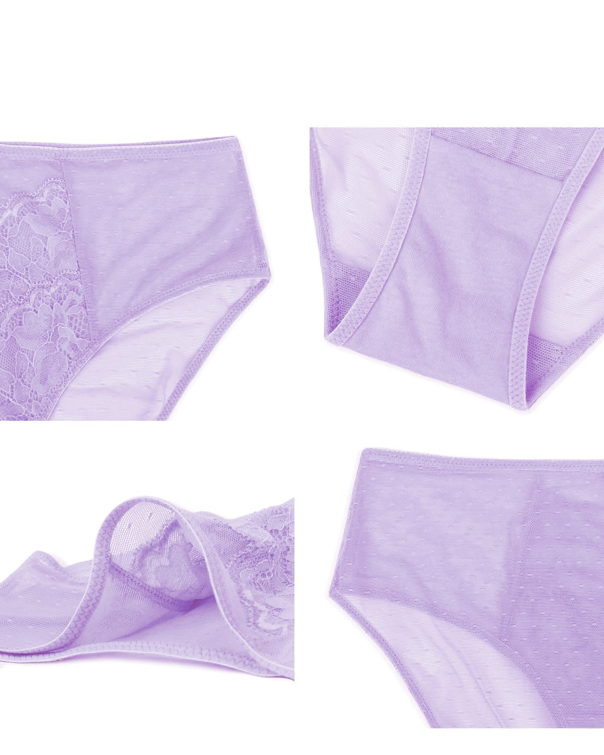 Enchante High-Rise Purple Lace Brief Underwear - HSIA