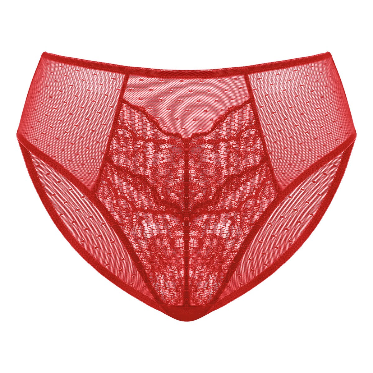 Enchante High-Rise Red Lace Brief Underwear - HSIA