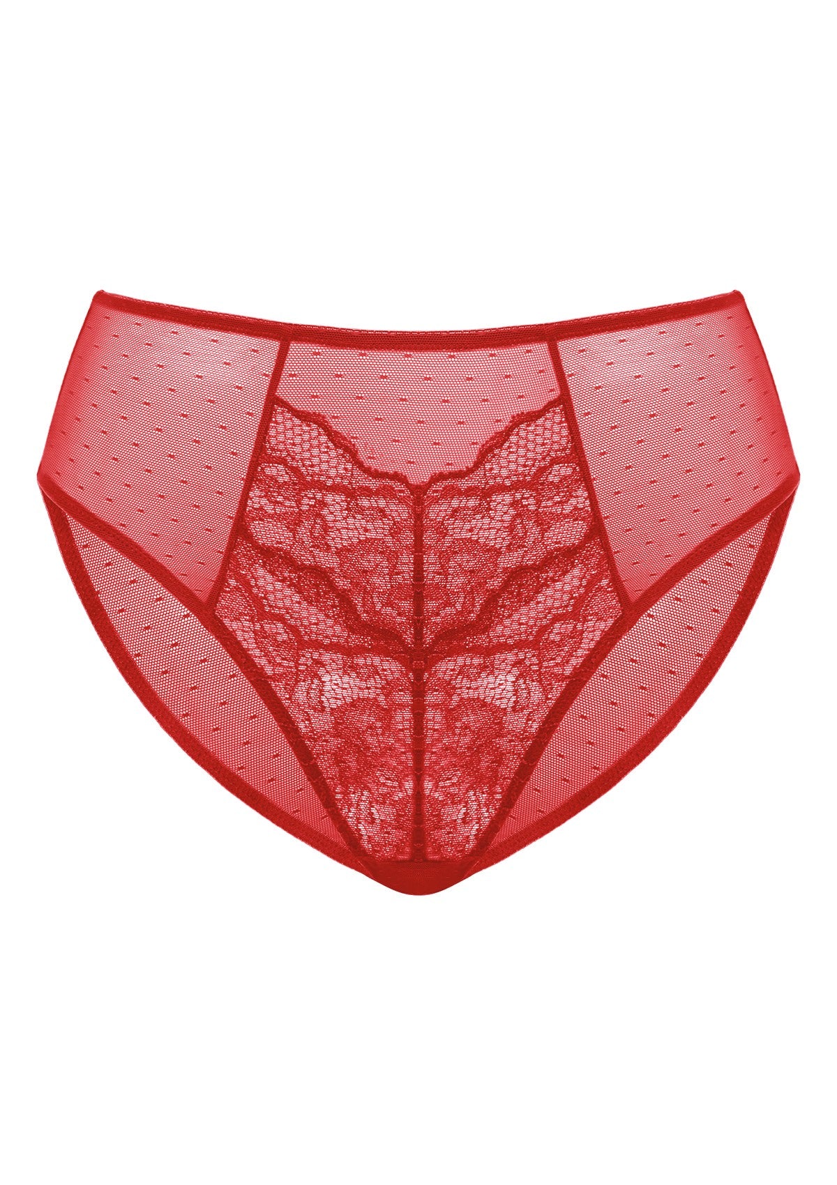 Enchante High-Rise Red Lace Brief Underwear - HSIA