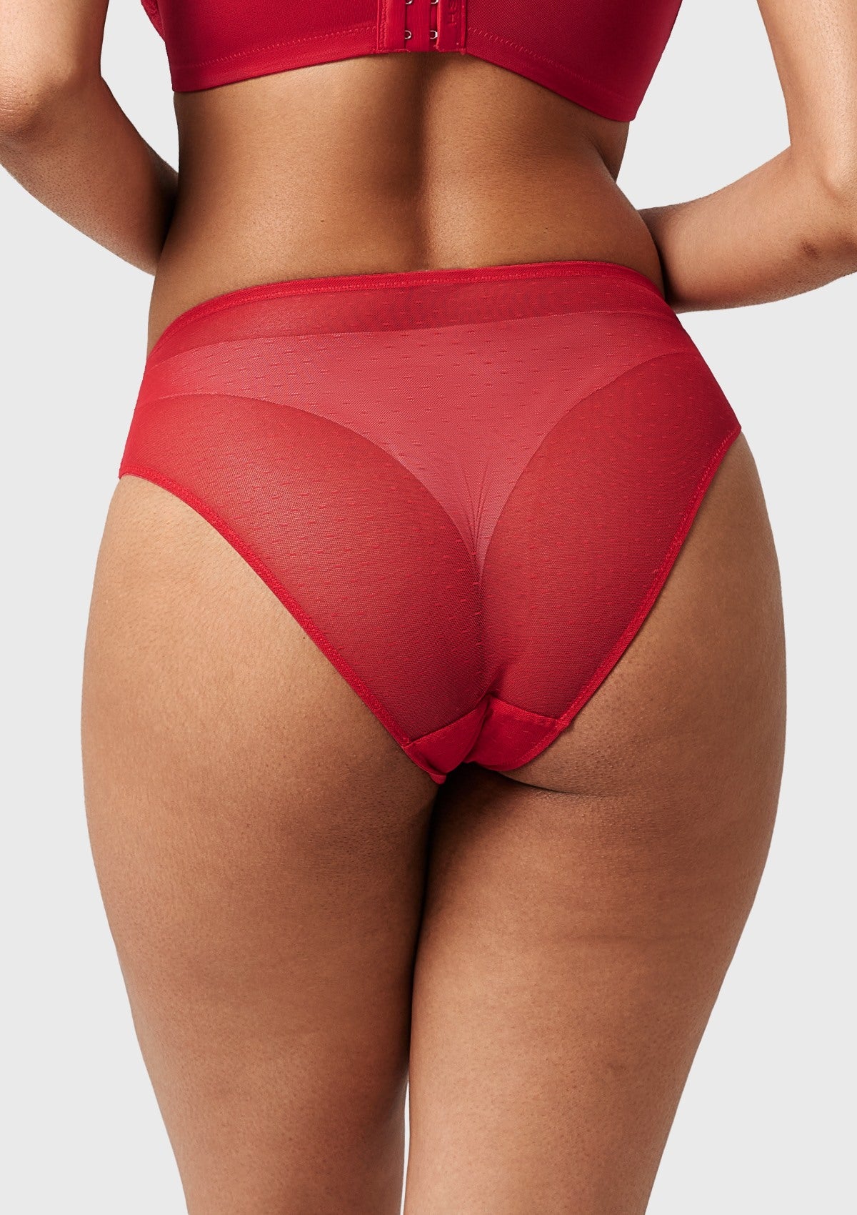 Enchante High-Rise Red Lace Brief Underwear - HSIA
