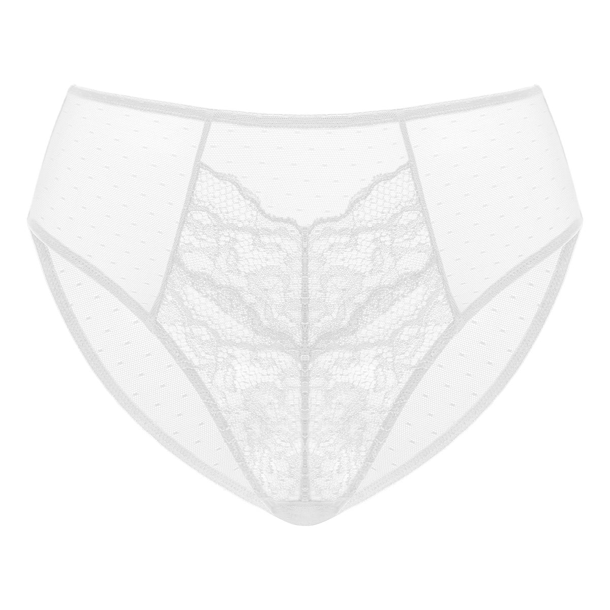 Momship Enchante High-Rise White Lace Brief Underwear - HSIA