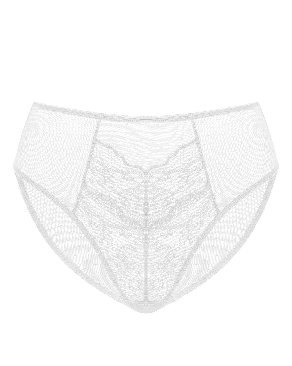 Momship Enchante High-Rise White Lace Brief Underwear - HSIA