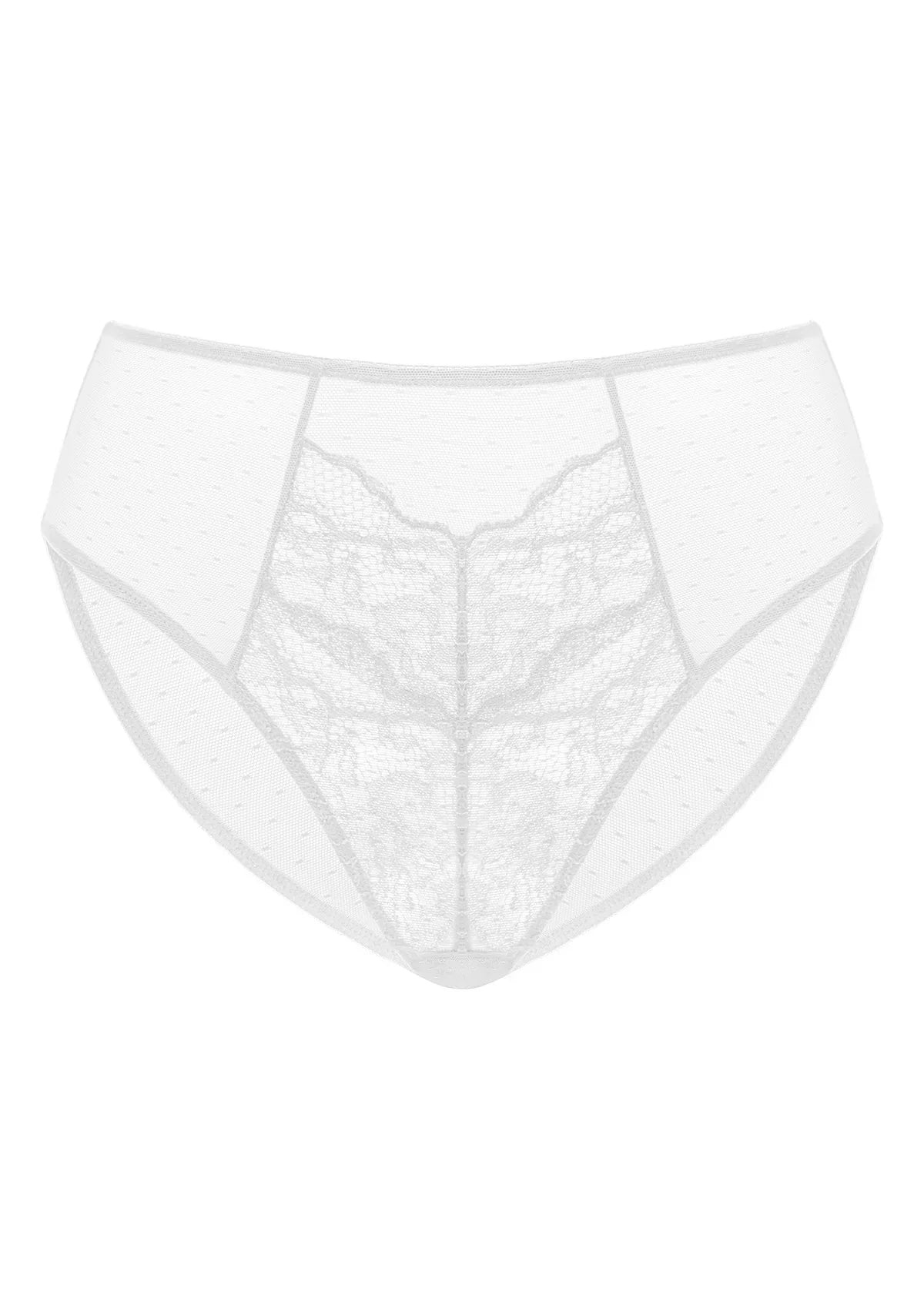 Momship Enchante High-Rise White Lace Brief Underwear - HSIA