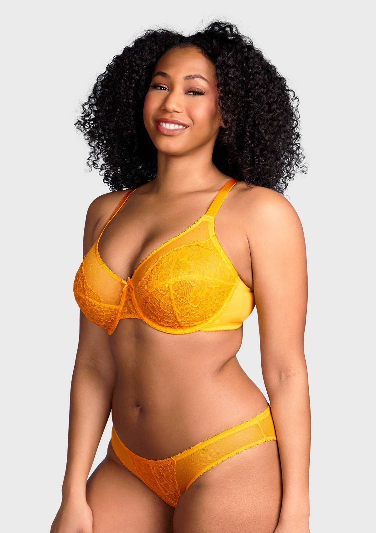 (Cardi B recommends)Enchante Yellow Lace Underwire Bra - HSIA