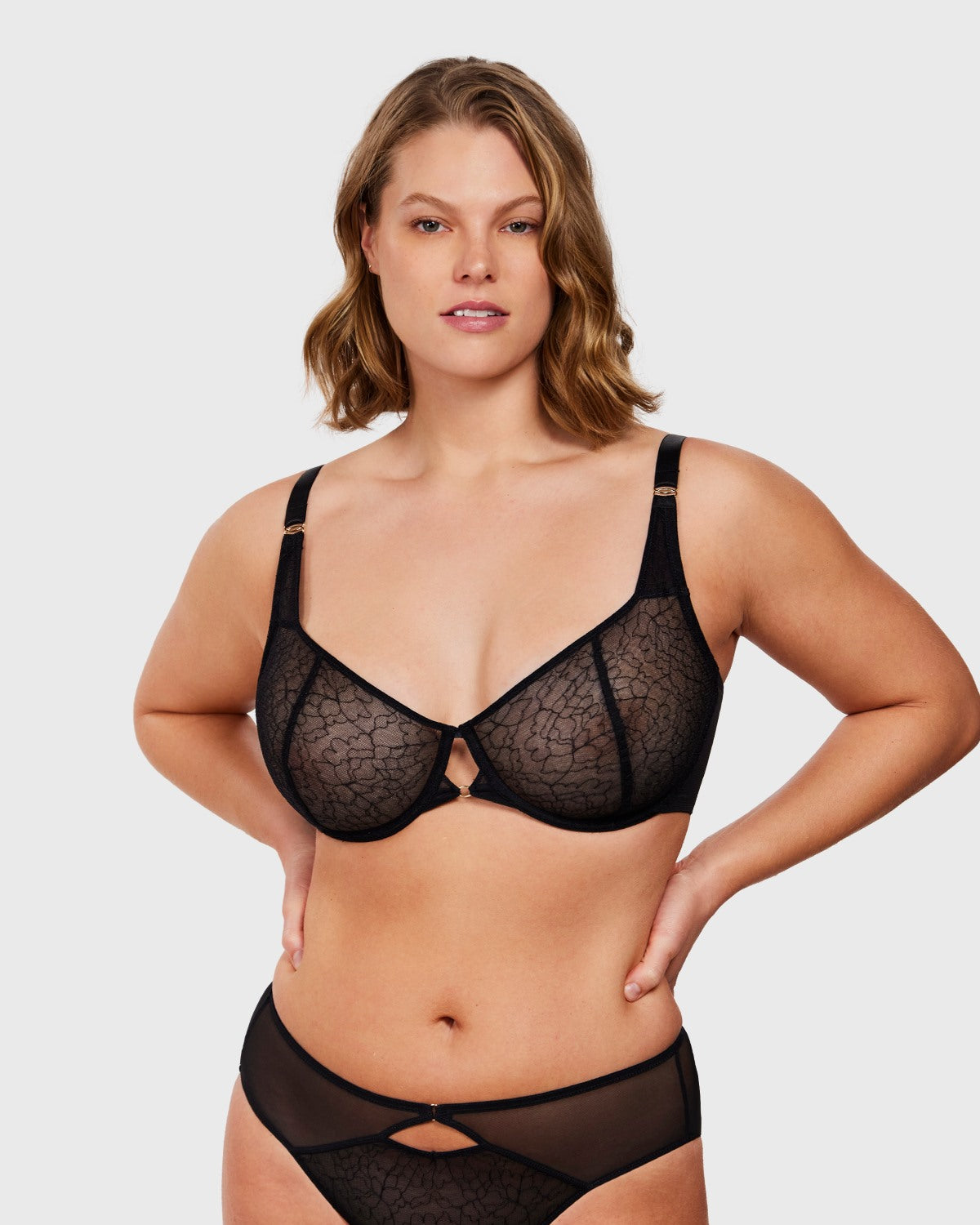 Ethereal Lines Embroidery Unlined Underwire Bra - HSIA