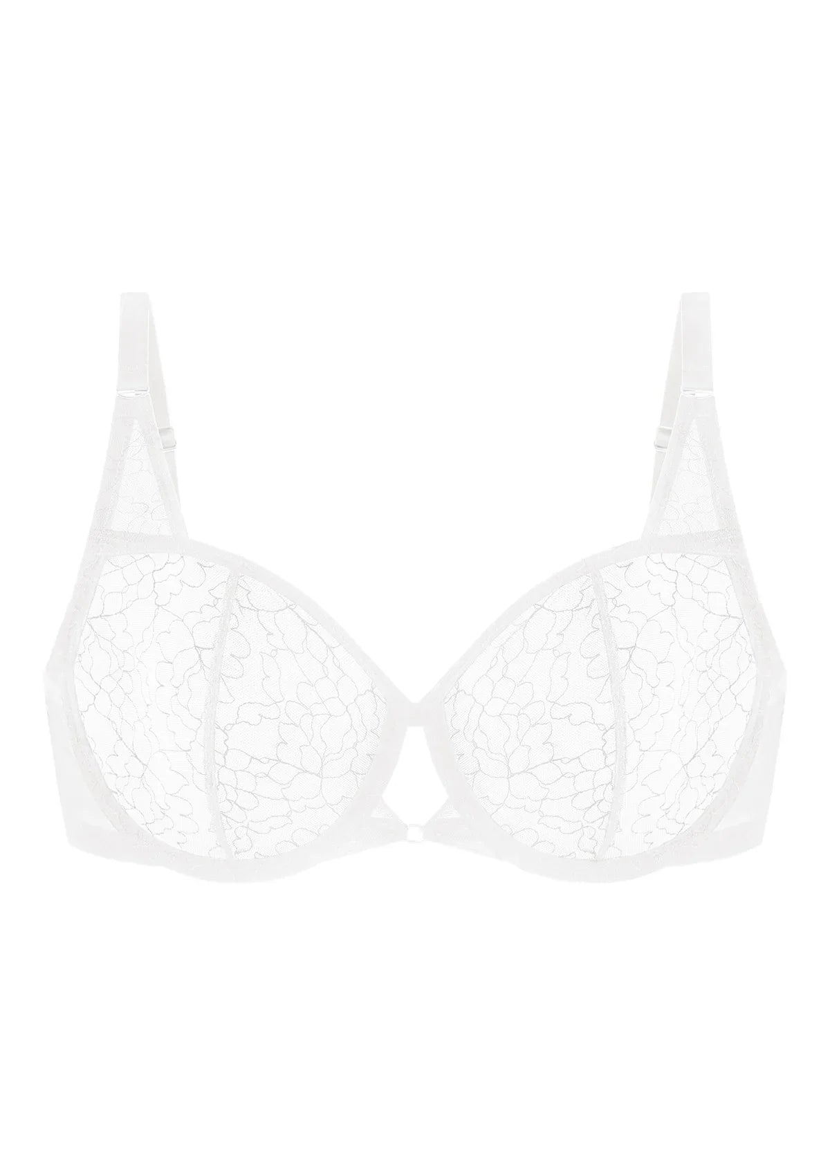 Ethereal Lines Embroidery Unlined Underwire Bra - HSIA