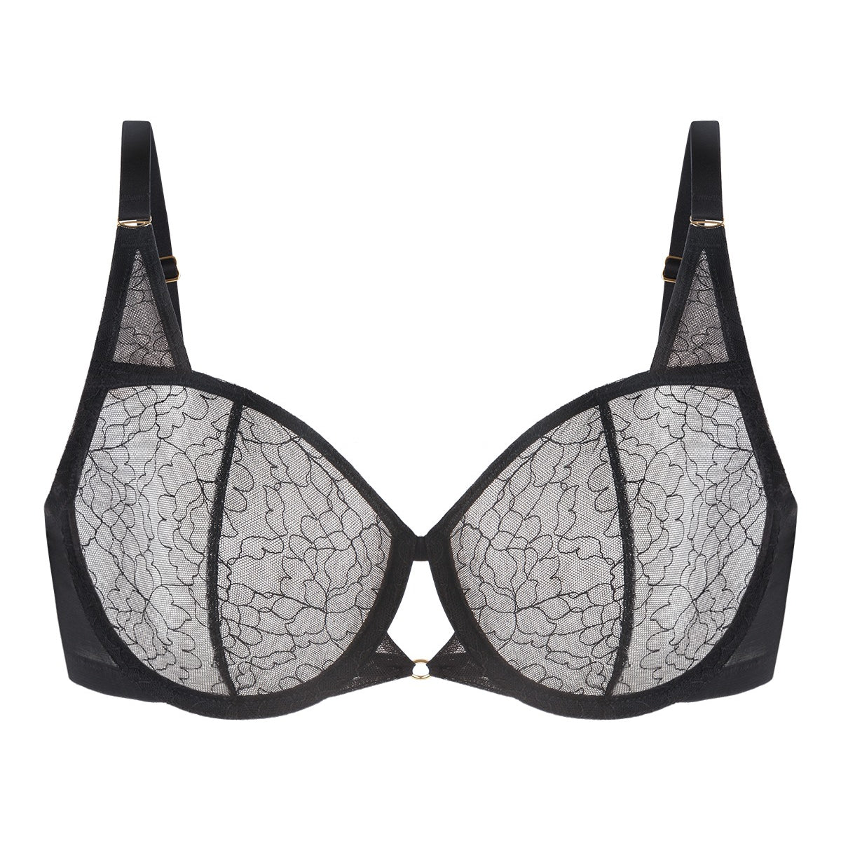 Ethereal Lines Embroidery Unlined Underwire Bra - HSIA