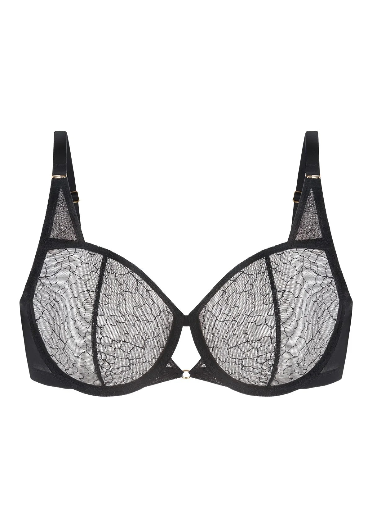 Ethereal Lines Embroidery Unlined Underwire Bra - HSIA