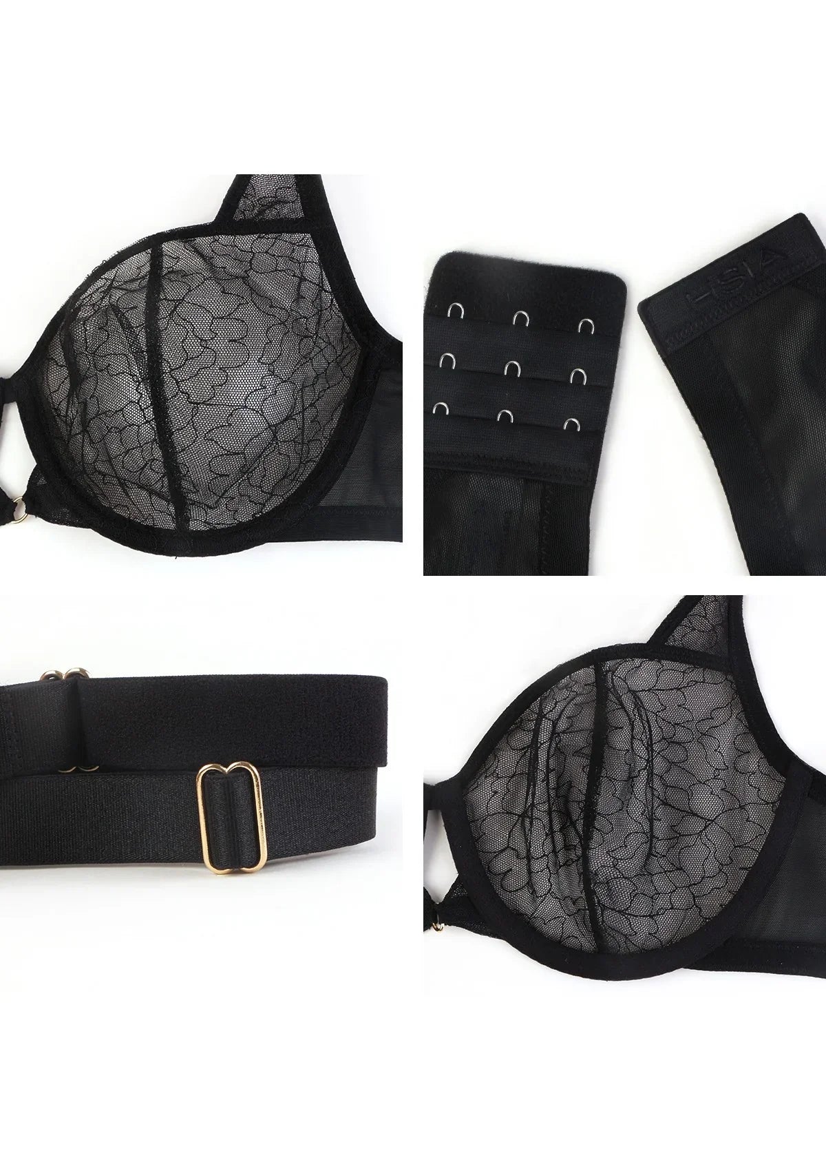 Ethereal Lines Embroidery Unlined Underwire Bra - HSIA