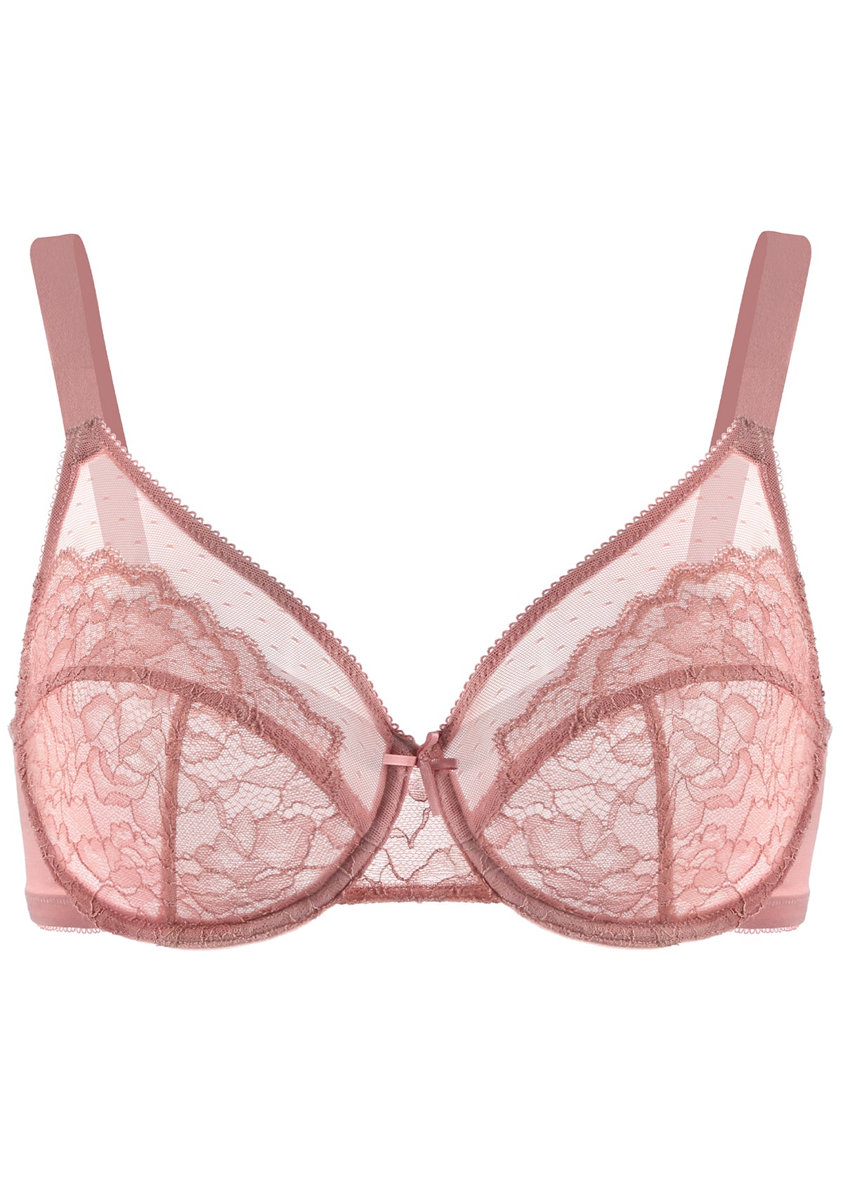 (Cardi B recommends)Enchante Pink Lace Underwire Bra - HSIA