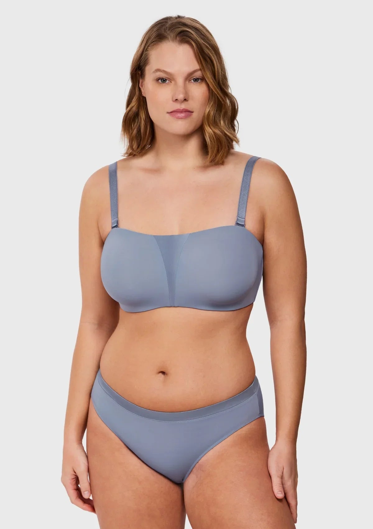 Fiery Unlined Seamless Comfort Underwire Plus Size Bandeau Strapless Bra - HSIA