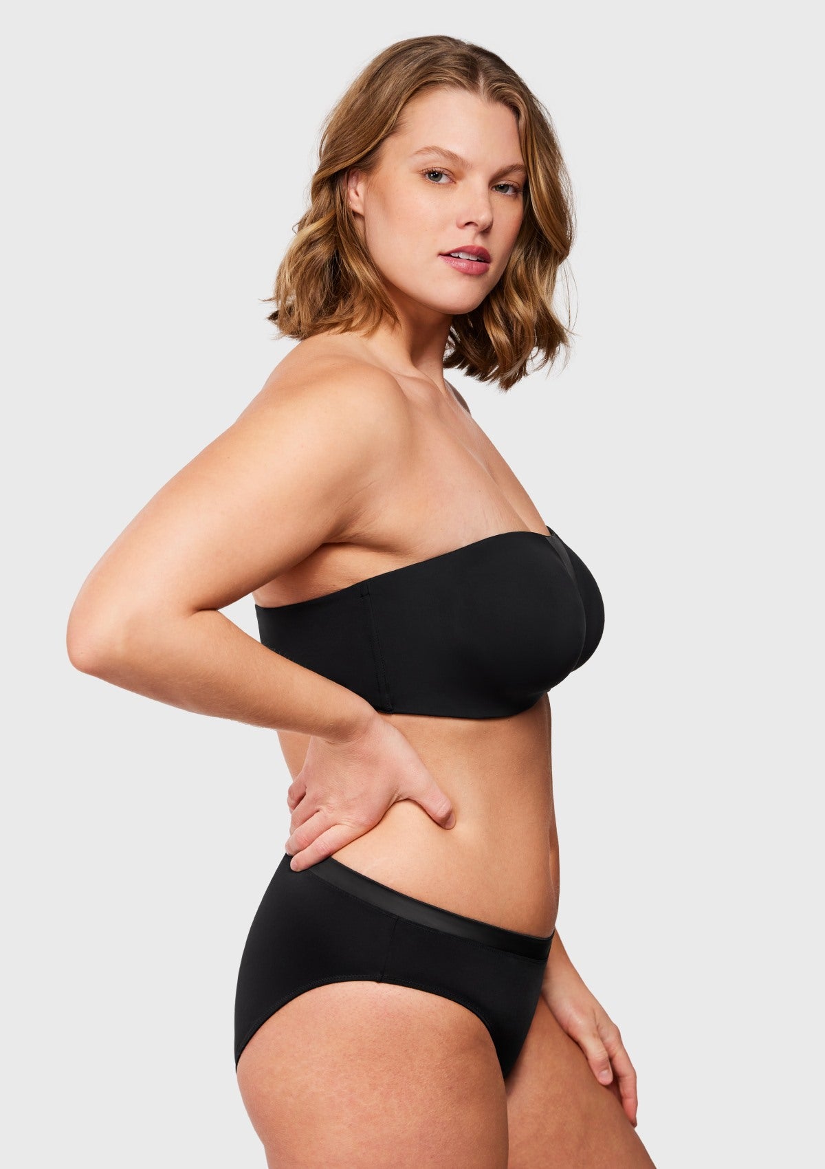 Fiery Unlined Seamless Comfort Underwire Plus Size Bandeau Strapless Bra - HSIA