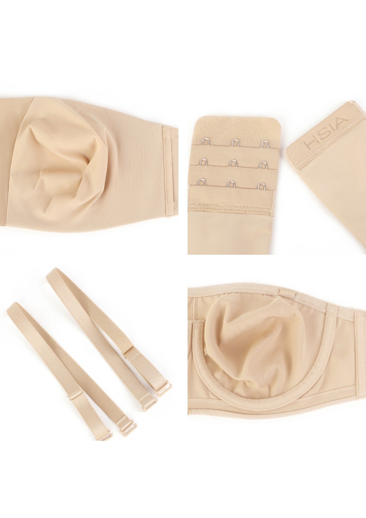 Fiery Unlined Seamless Comfort Underwire Plus Size Bandeau Strapless Bra - HSIA