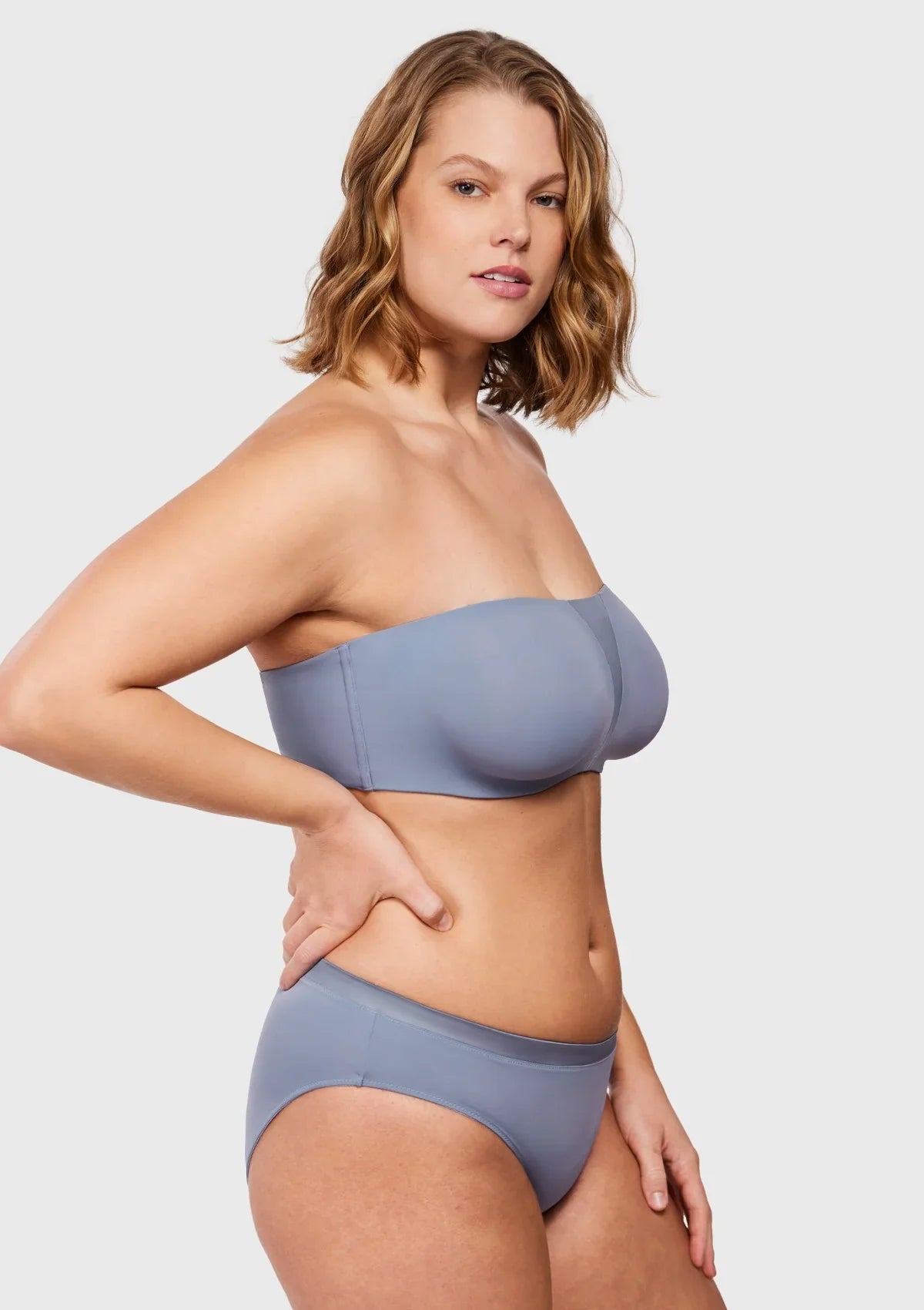 Fiery Unlined Seamless Comfort Underwire Plus Size Bandeau Strapless Bra - HSIA