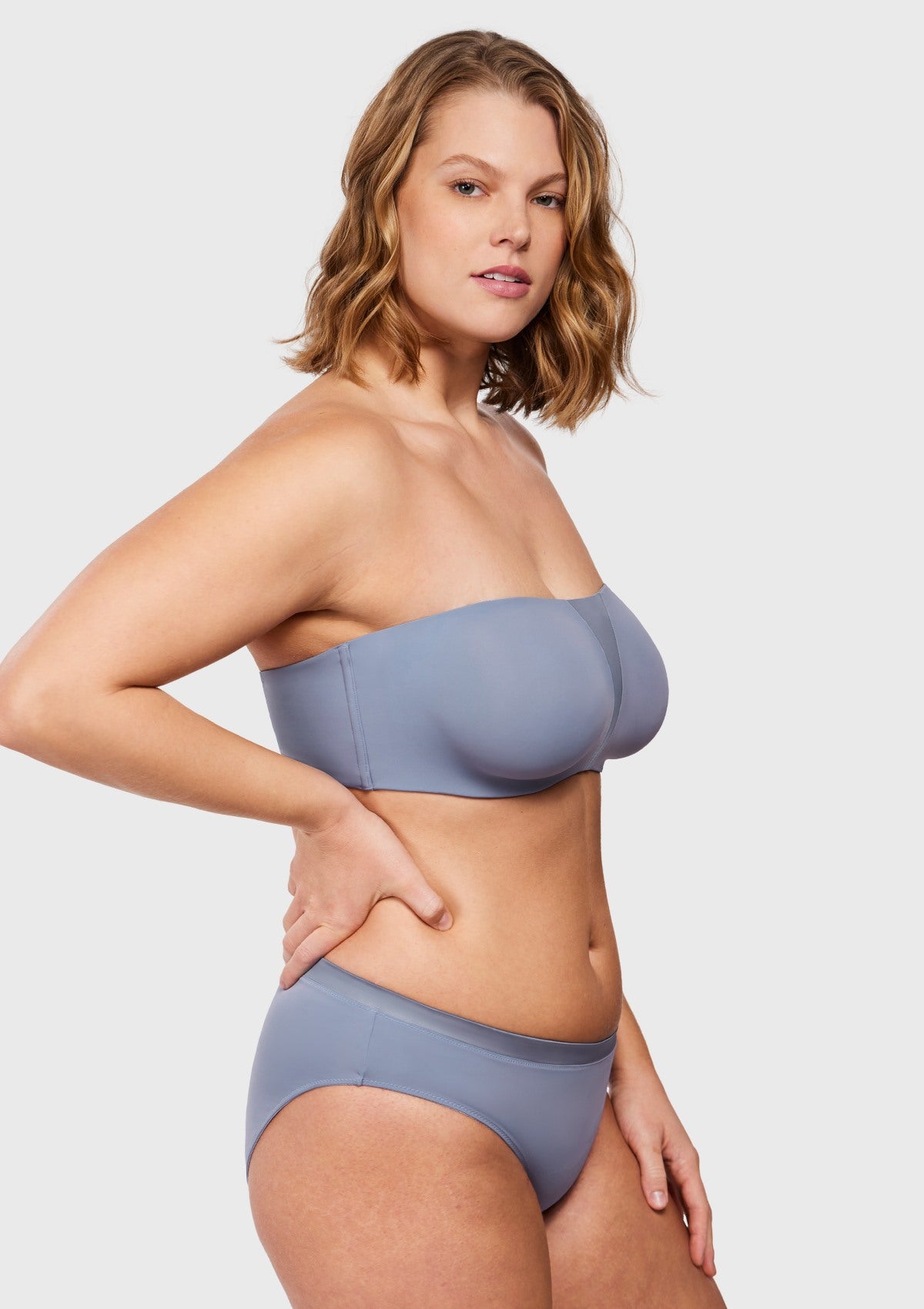 Fiery Unlined Seamless Comfort Underwire Plus Size Bandeau Strapless Bra - HSIA