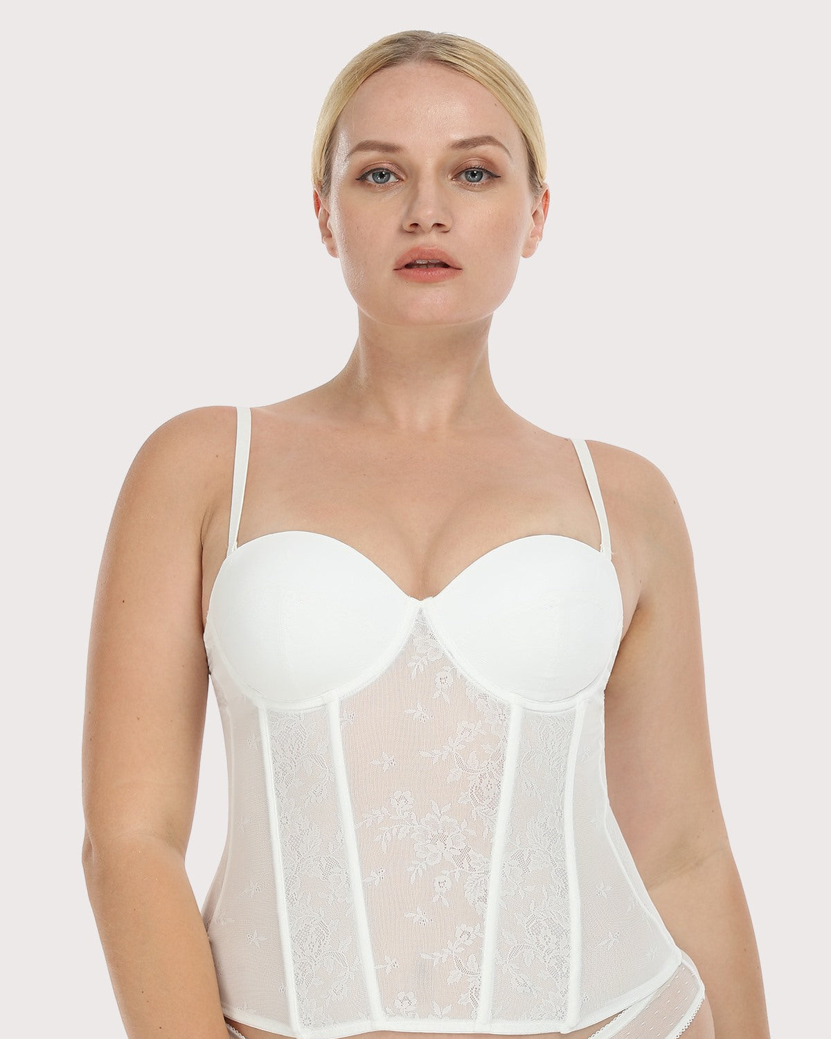 Gracious Overbust Lace Corset Bustier - HSIA